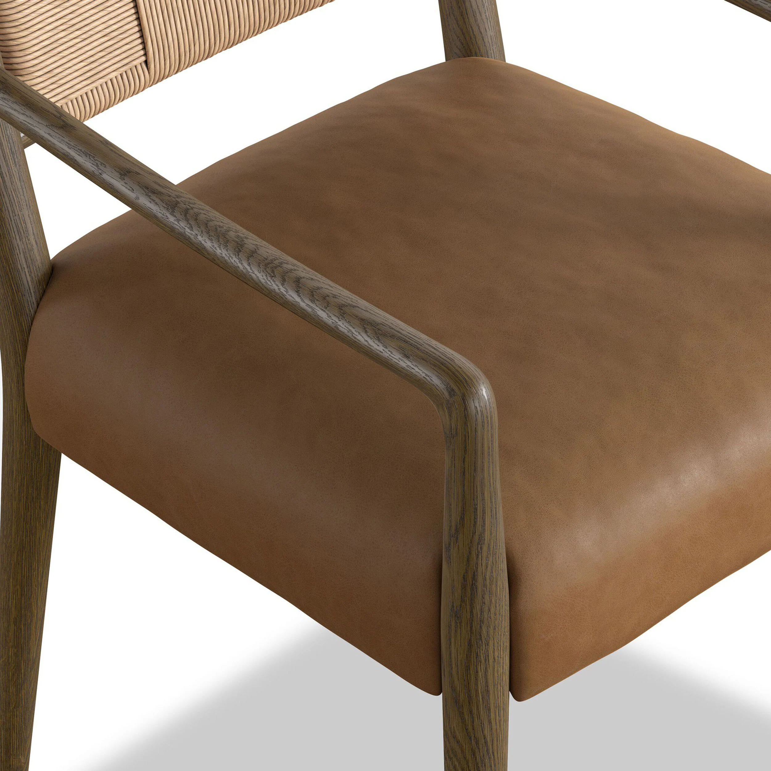 Rothler Leather Dining Arm Chair, Maestro Camel/Tan by Four Hands - Image 5