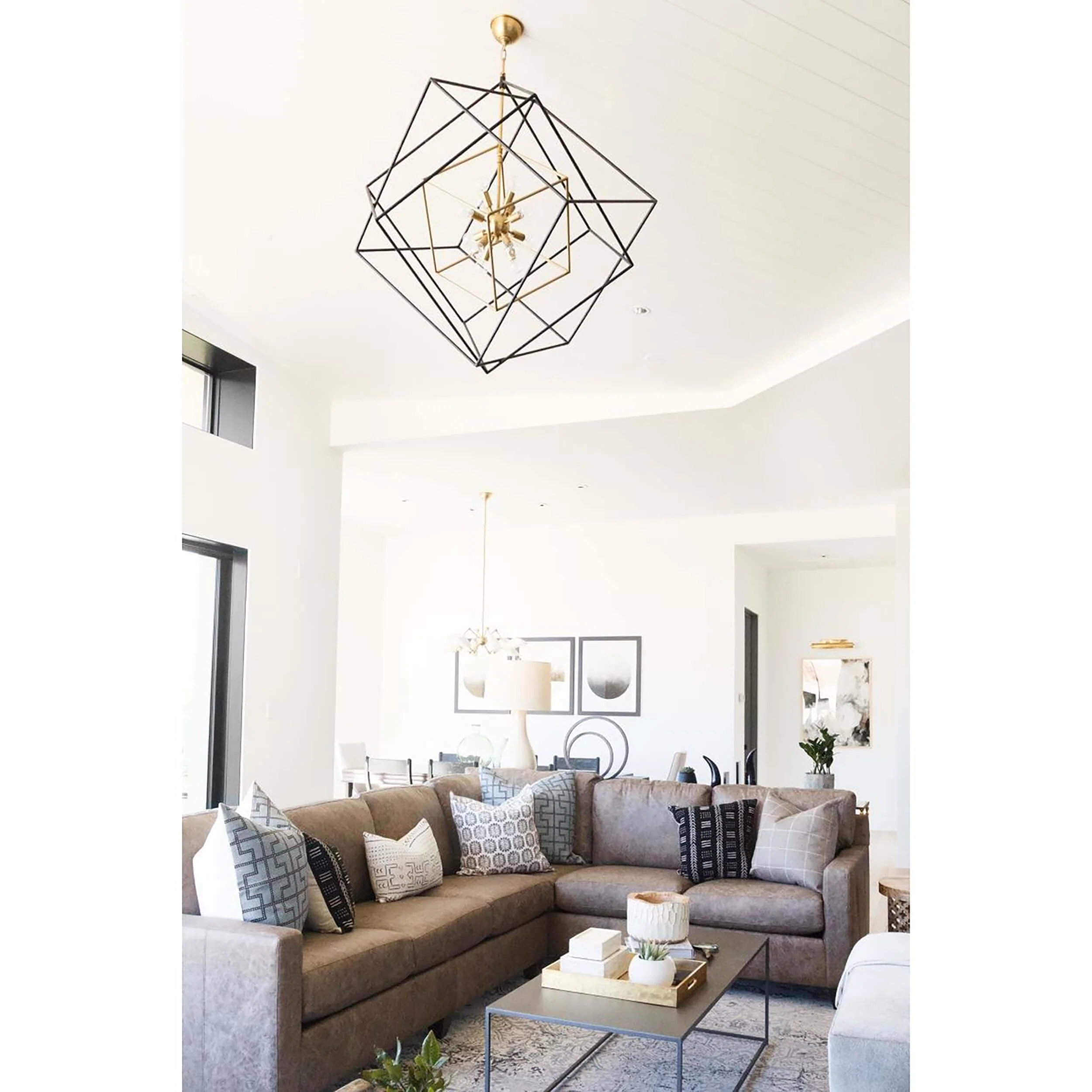 Roundout 12 Light Pendant, Aged Brass - Image 4
