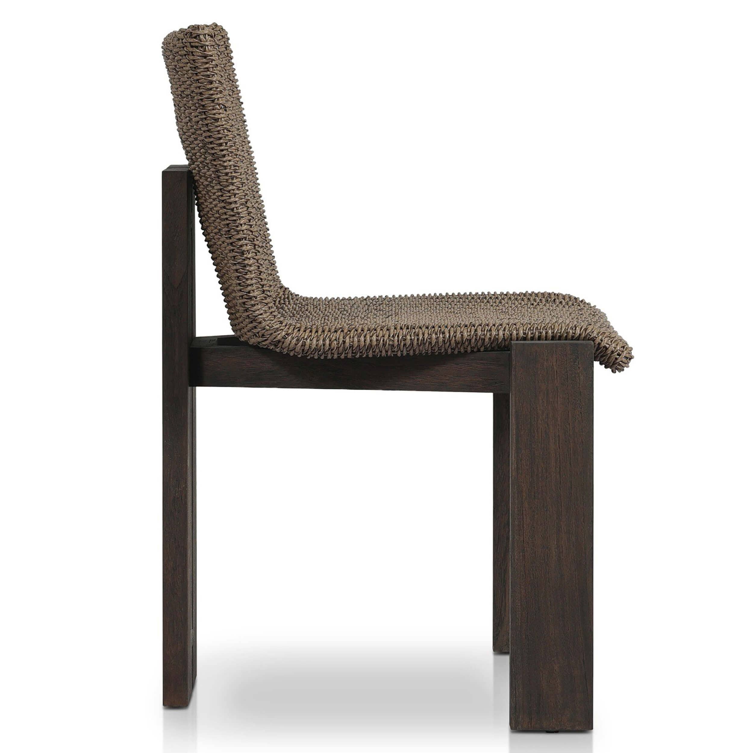 Roxy Outdoor Dining Chair, Dark Faux Hyacinth, Set of 2 by Four Hands - Image 3
