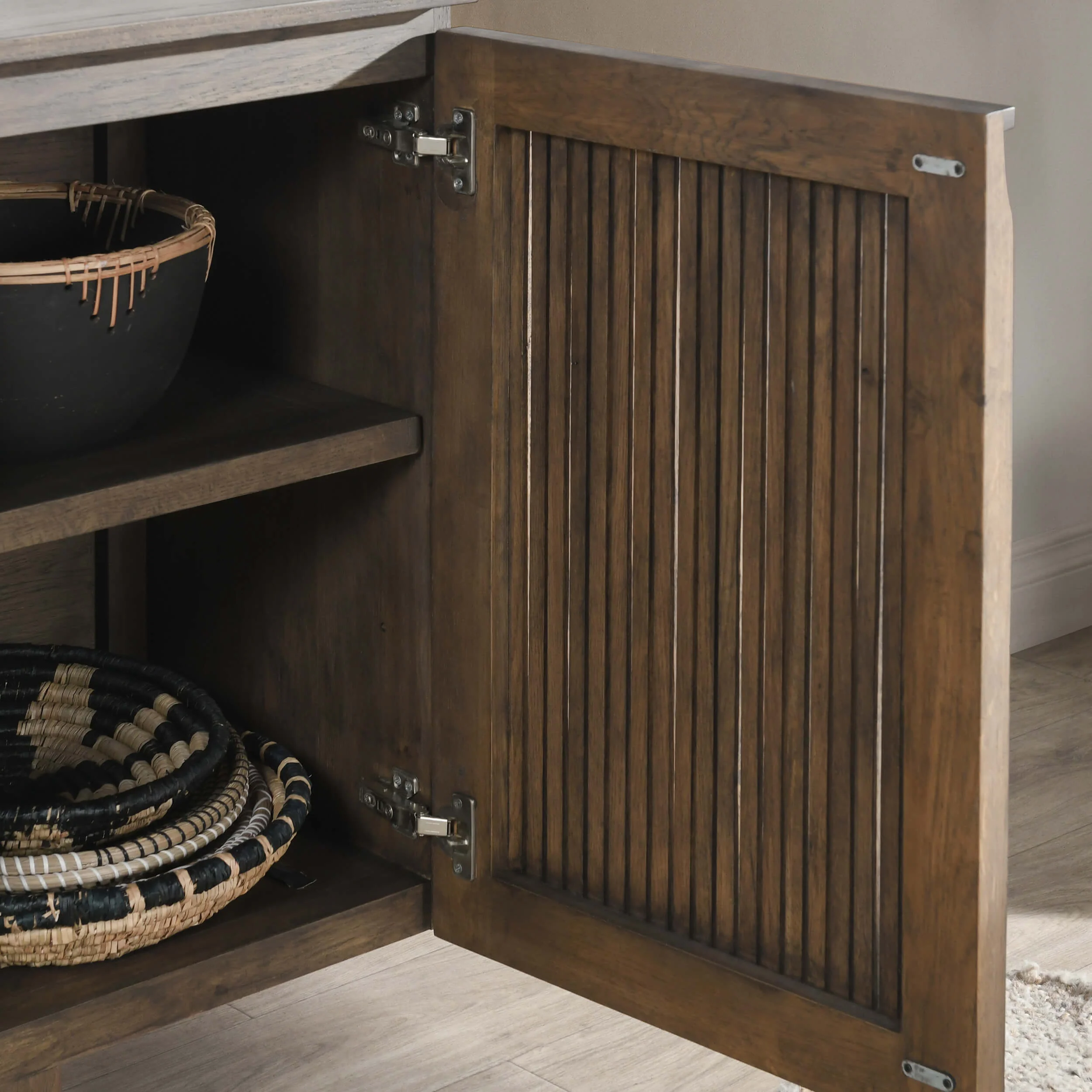 Roya 4 Door Cabinet, Toasted Brown - Image 9