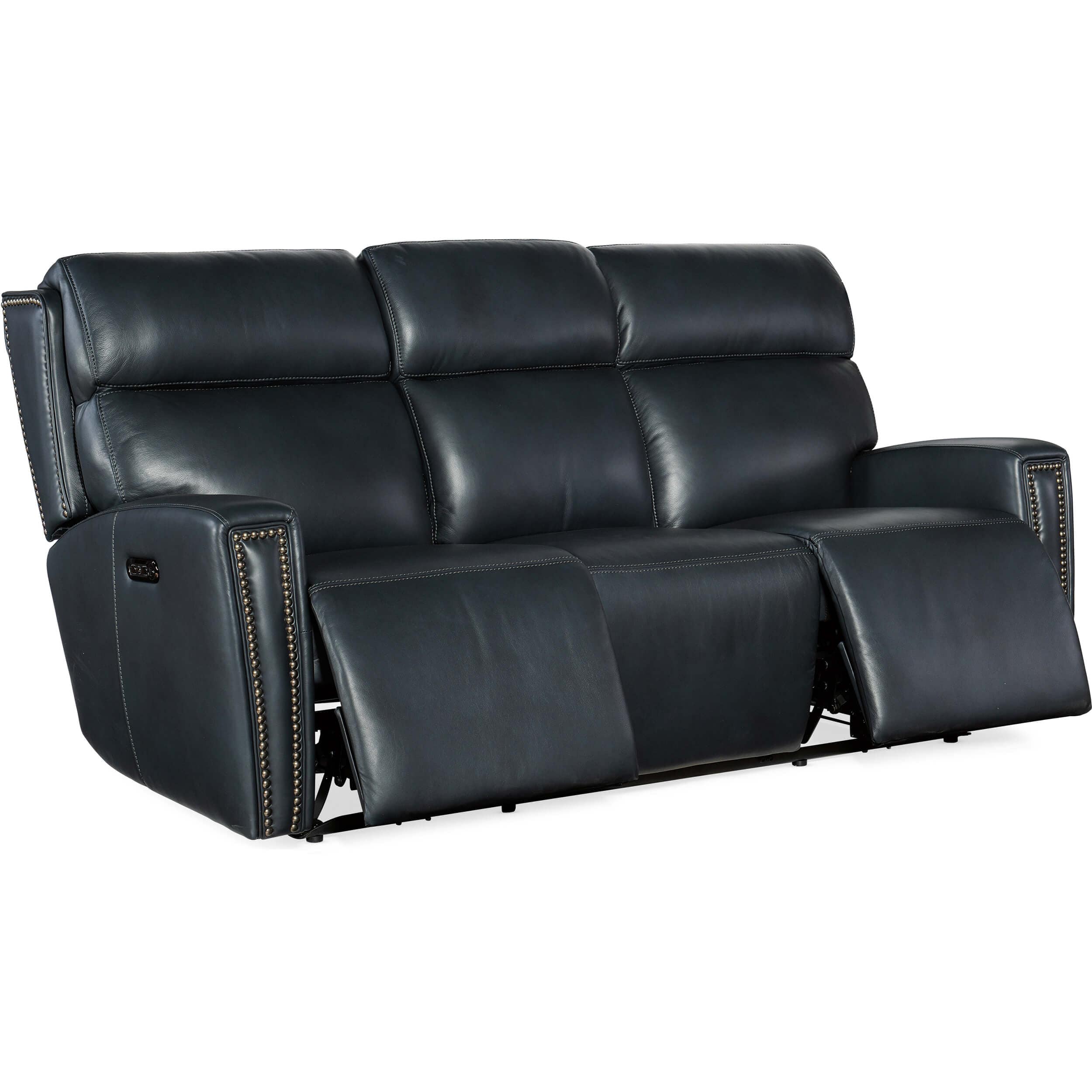 Ruthe ZeroG Power Leather Sofa w/Hidden Console, Salvo Denim - Image 5