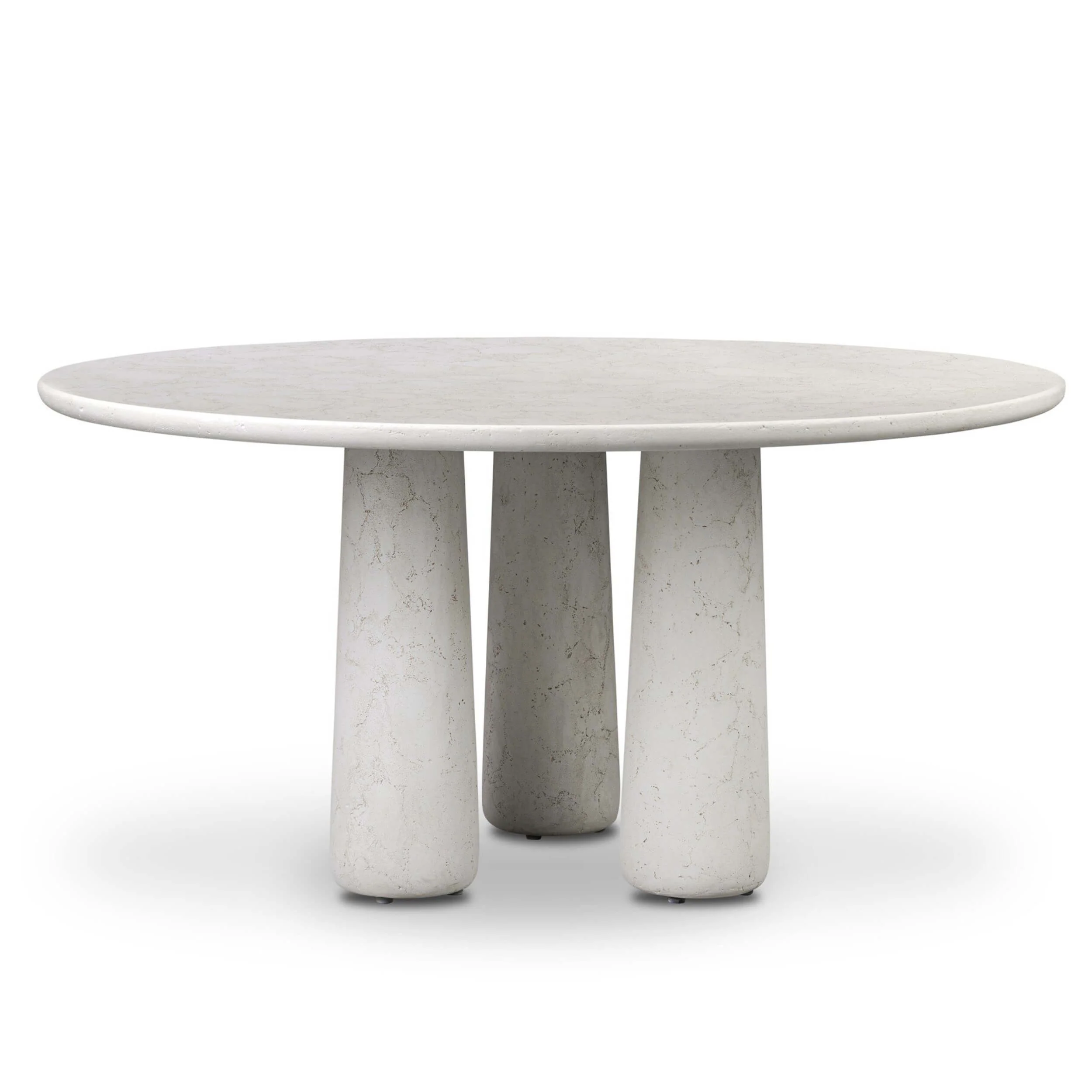 Rye Outdoor Round Dining Table, Aged White Concrete by Four Hands - Image 2
