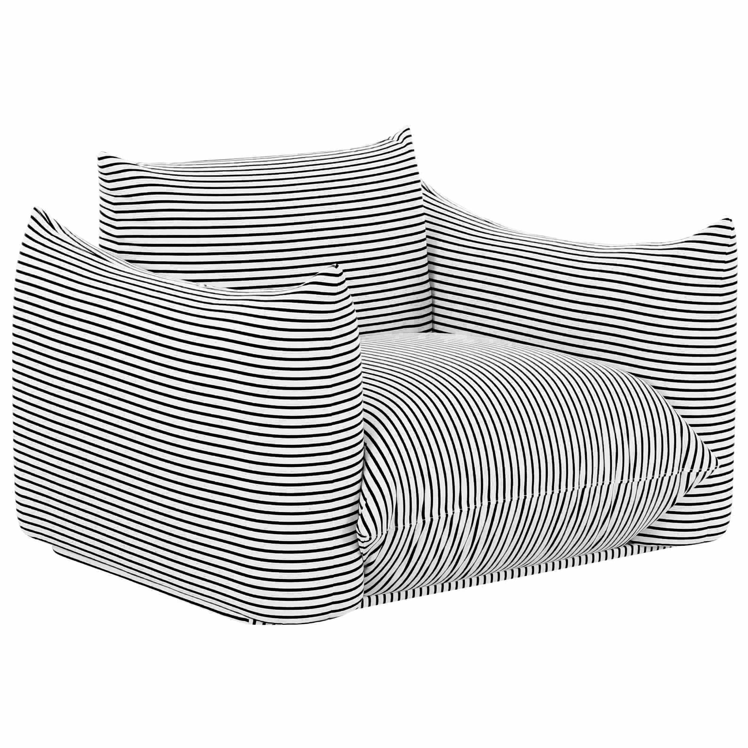Saint Tropez Outdoor Chair, Black Striped