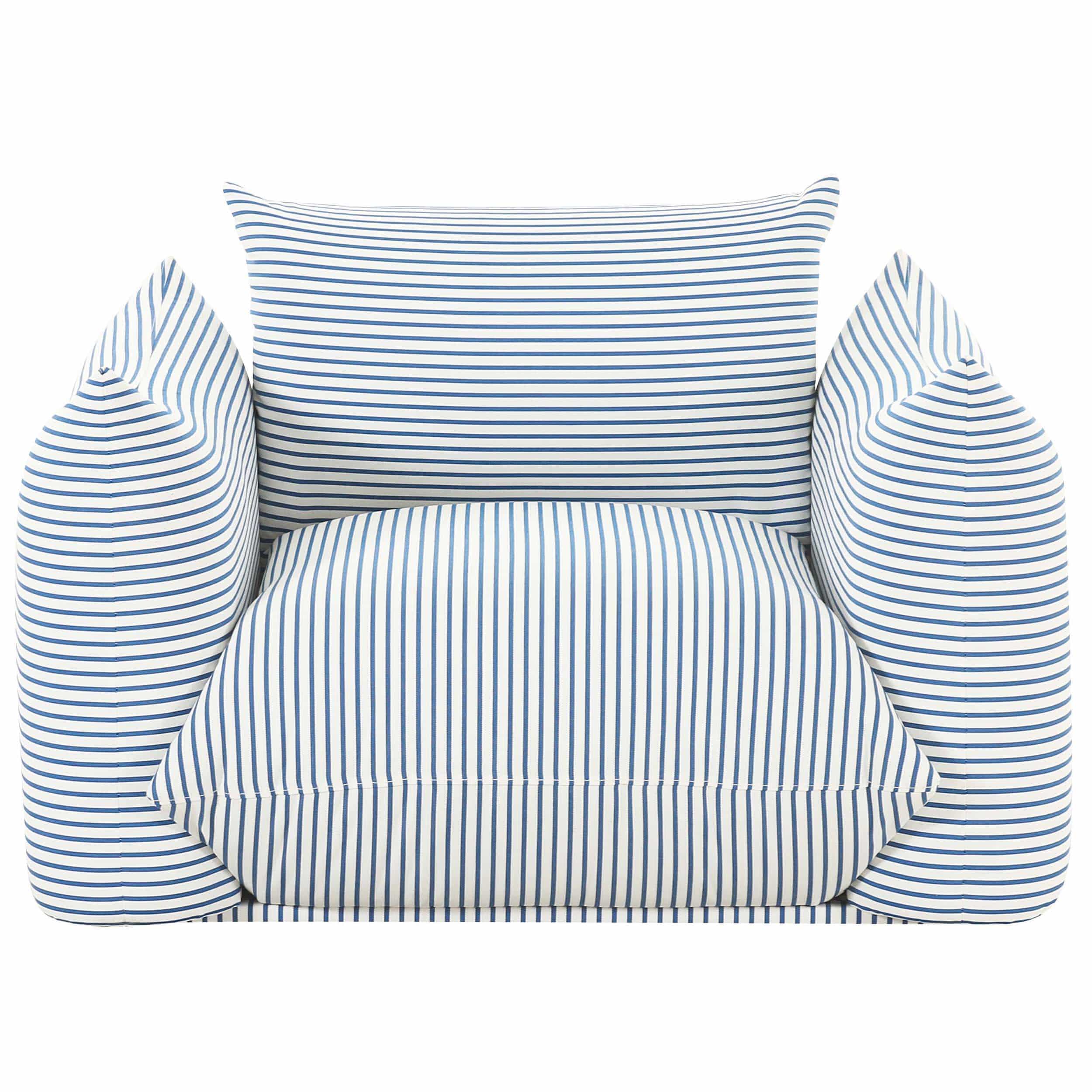 Saint Tropez Outdoor Chair, Blue Striped - Image 2
