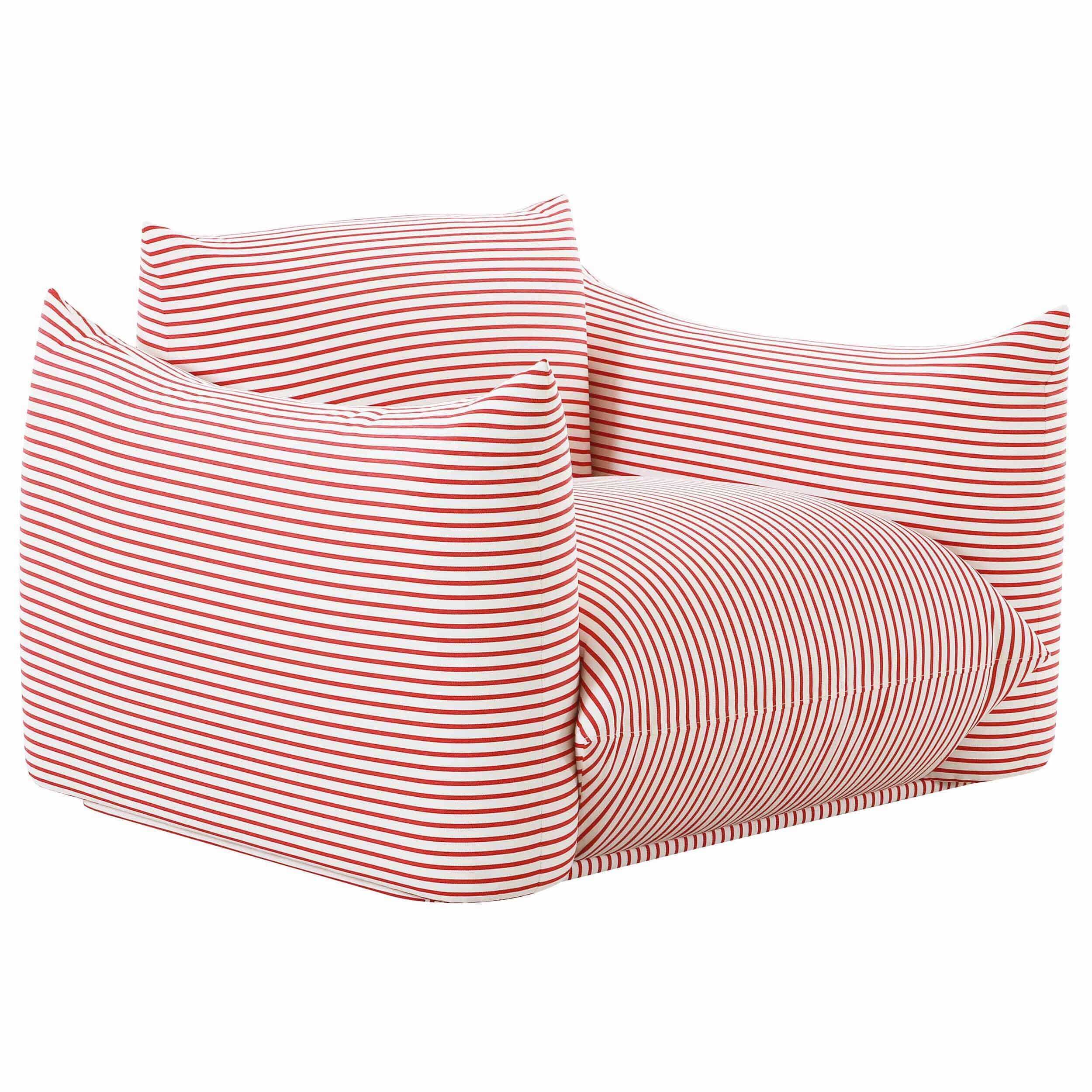 Saint Tropez Outdoor Chair, Red Striped