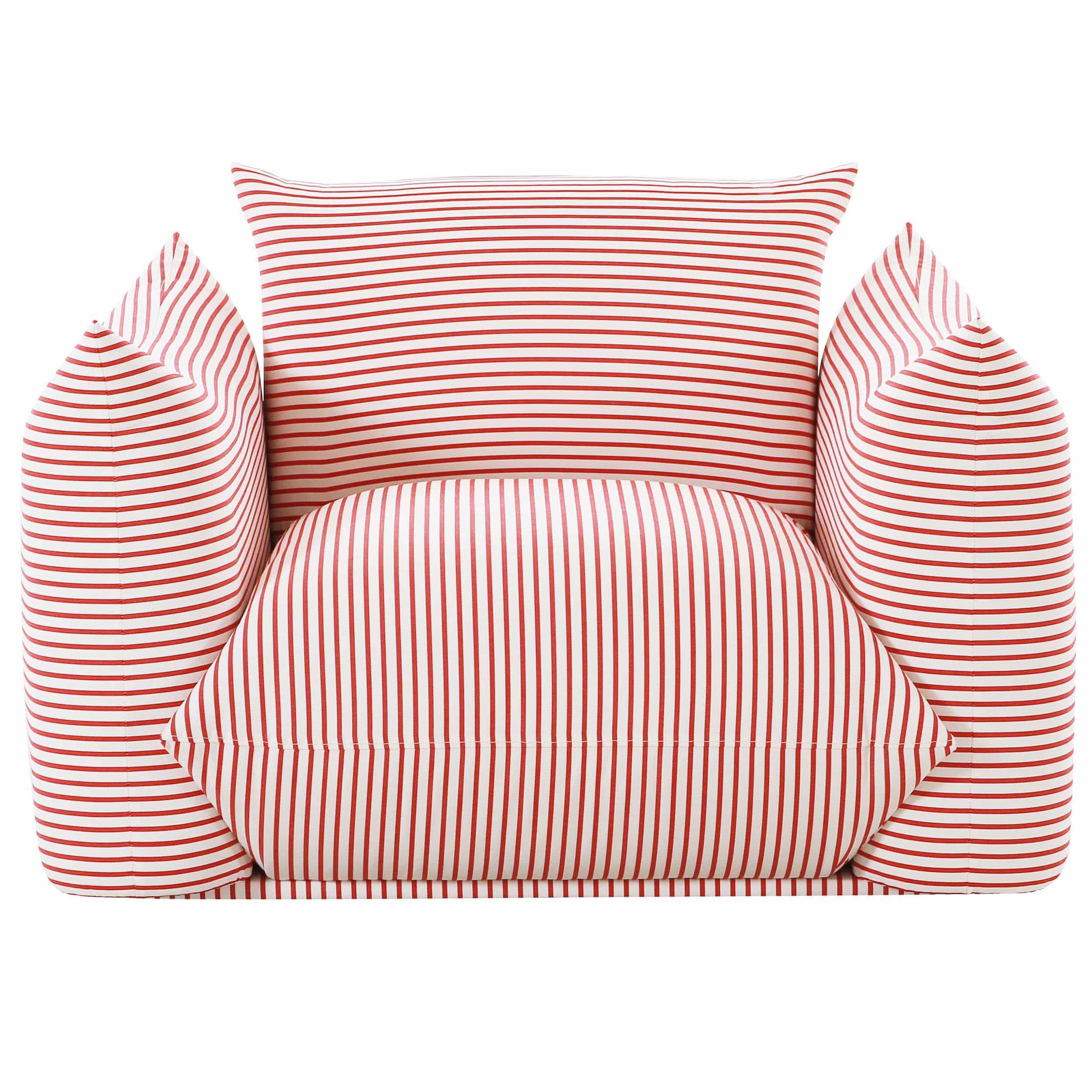 Saint Tropez Outdoor Chair, Red Striped - Image 2