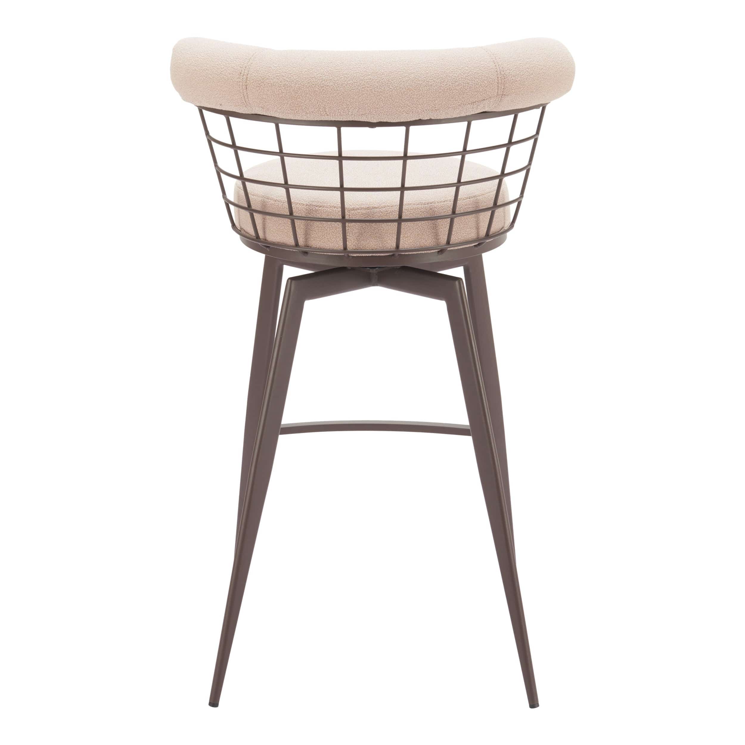 Saku Swivel Bar Stool, Beige - Image 3
