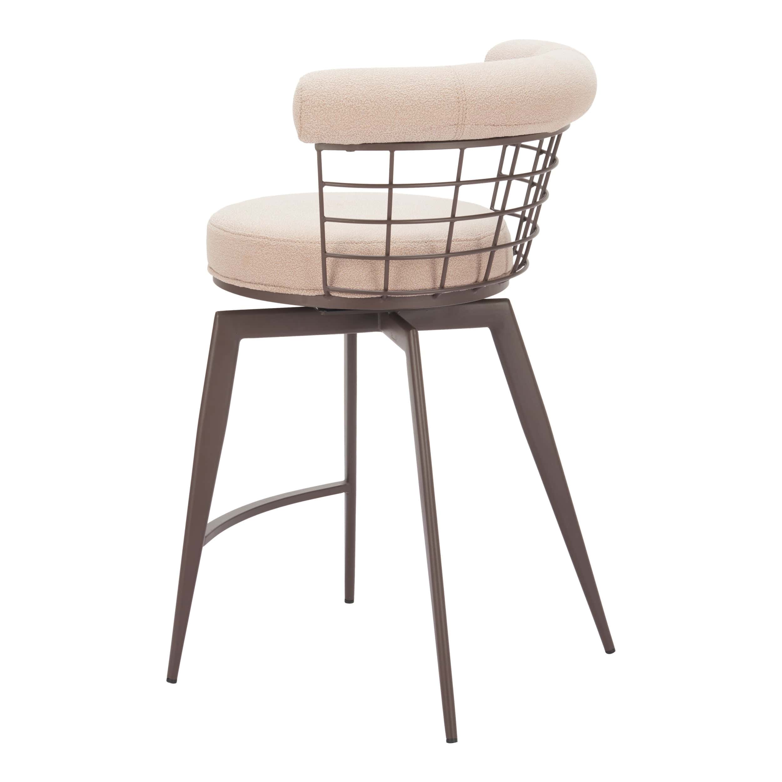 Saku Swivel Counter Stool, Beige - Image 6