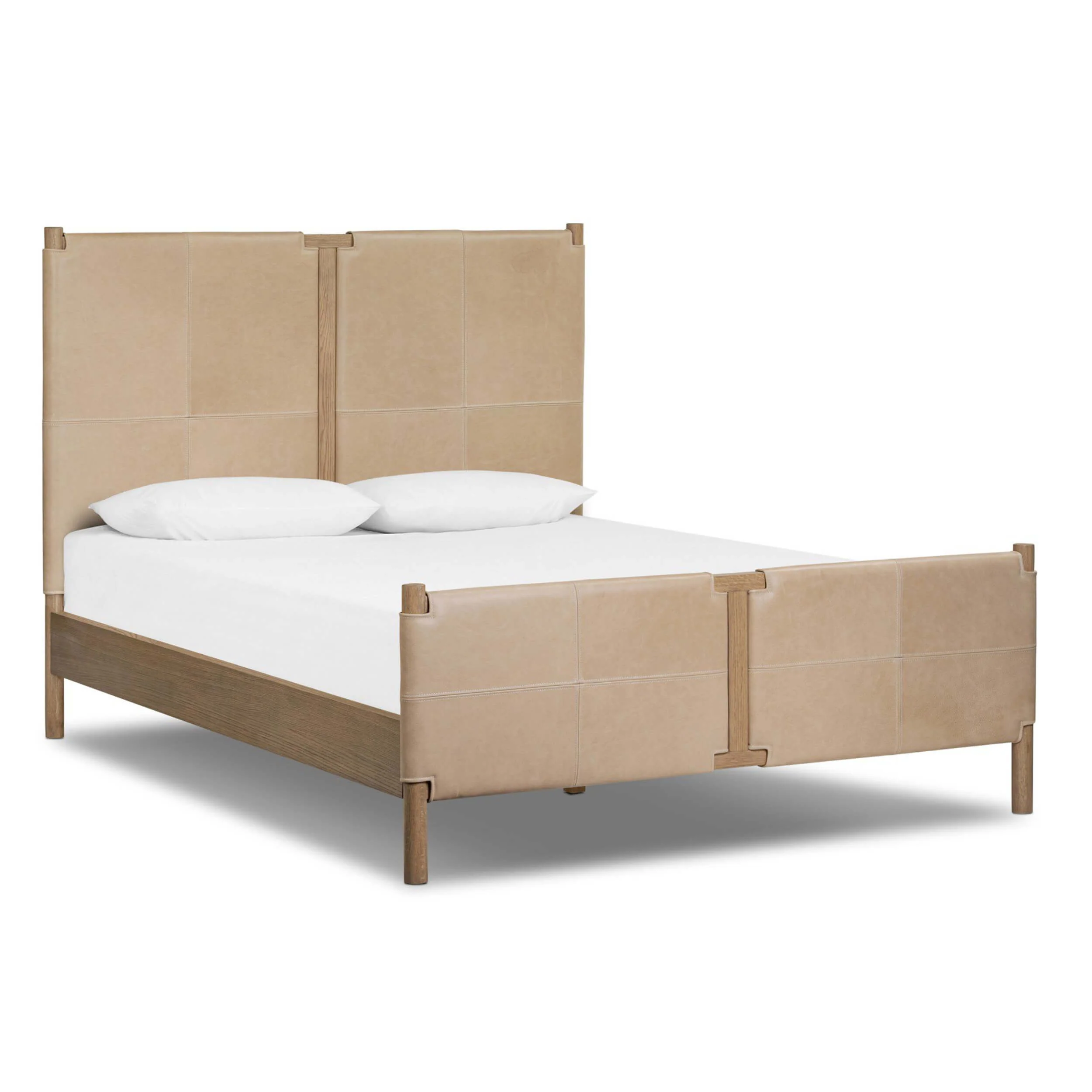 Salado Leather Bed, Palermo Nude by Four Hands