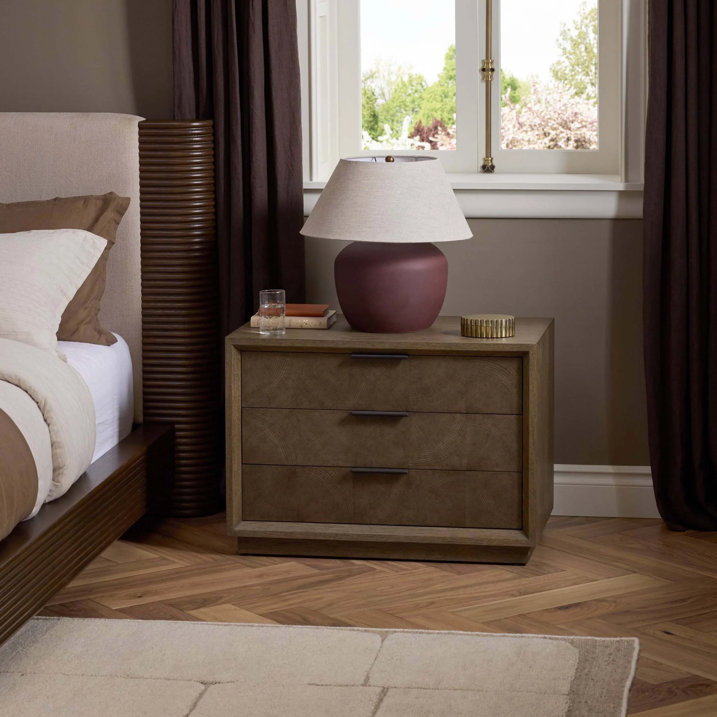 Salta Nightstand, Brown Oak Thin Oyster by Four Hands - Image 8