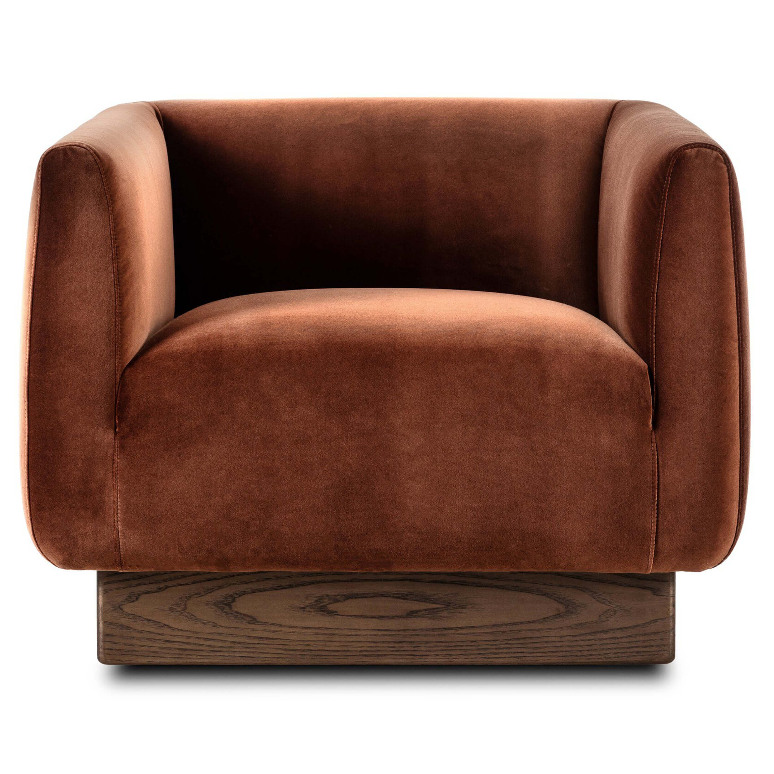 Samir Swivel Chair, Surrey Auburn by Four Hands - Image 2