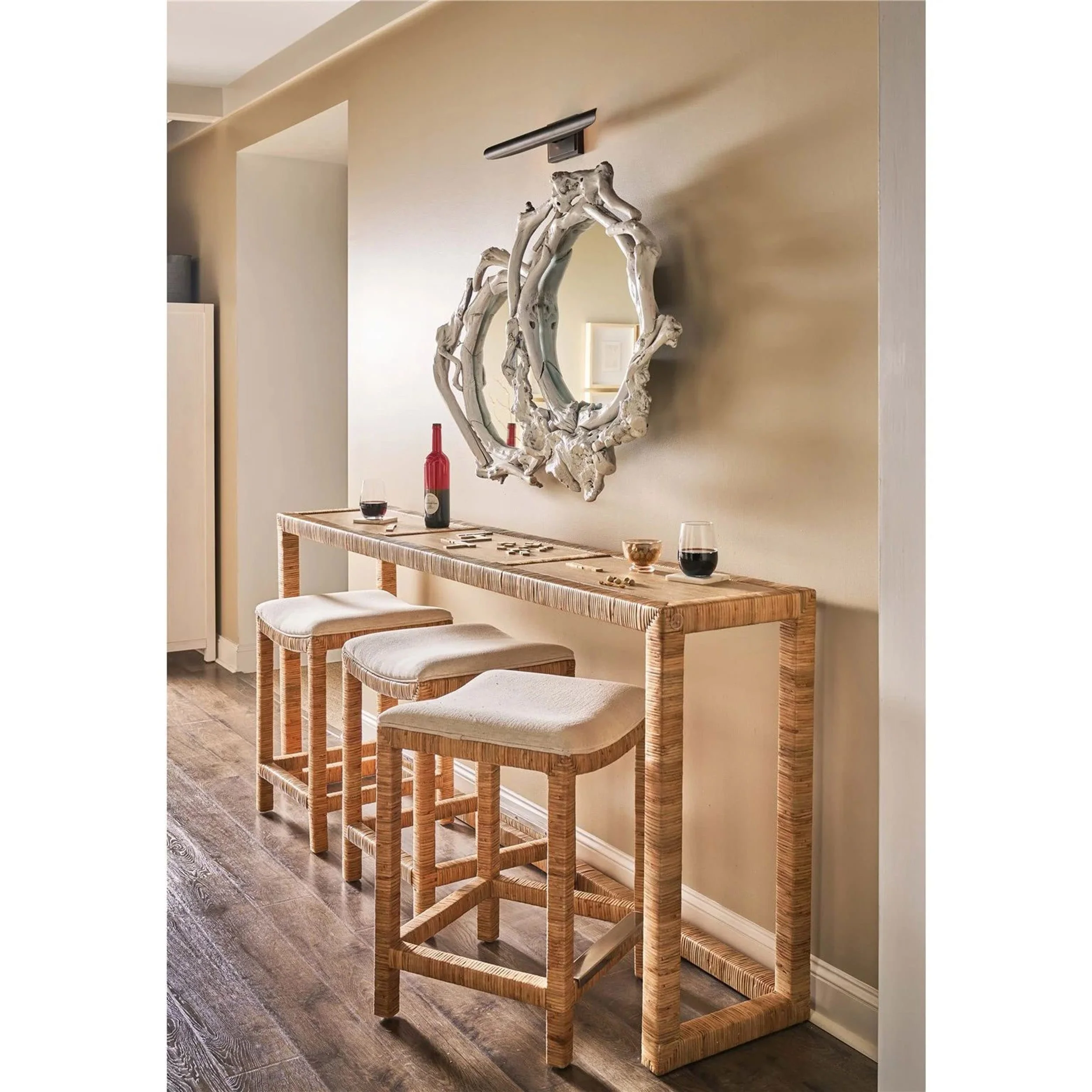 Sandbar Console Table, Natural Rattan - Image 4
