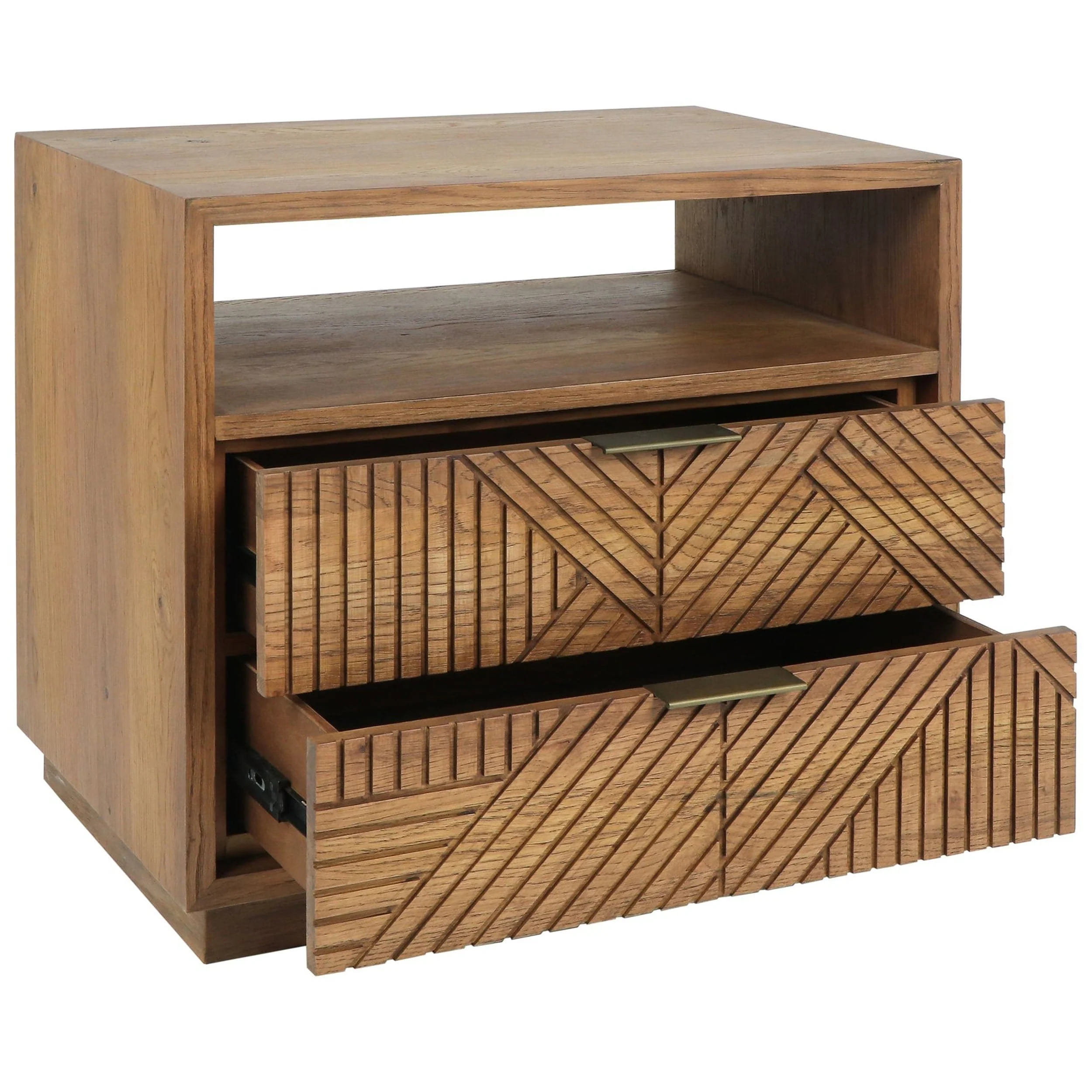 Santa Clara 2 Drawer Nightstand, Caramel Brown - Image 4