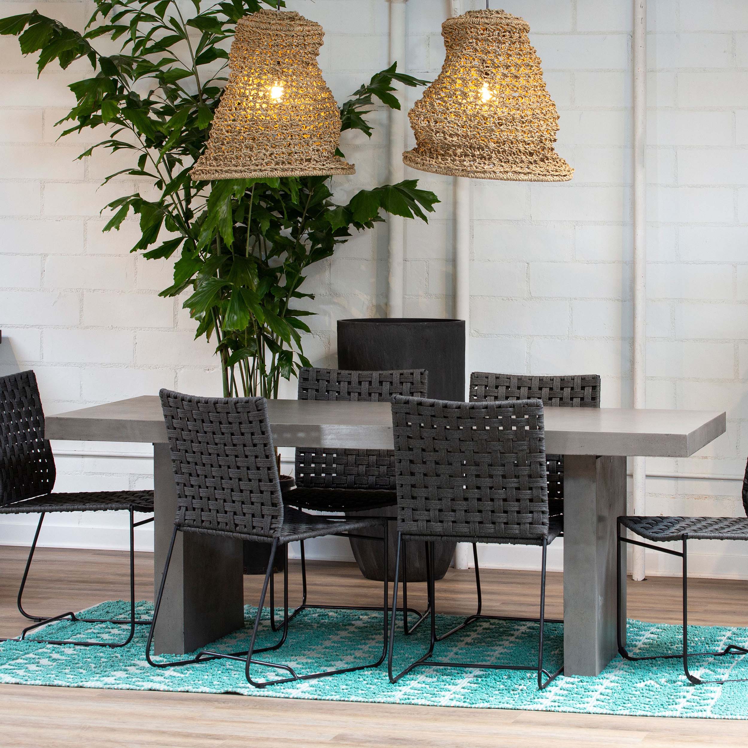 Santino Outdoor Dining Table, Dark Grey - Image 3