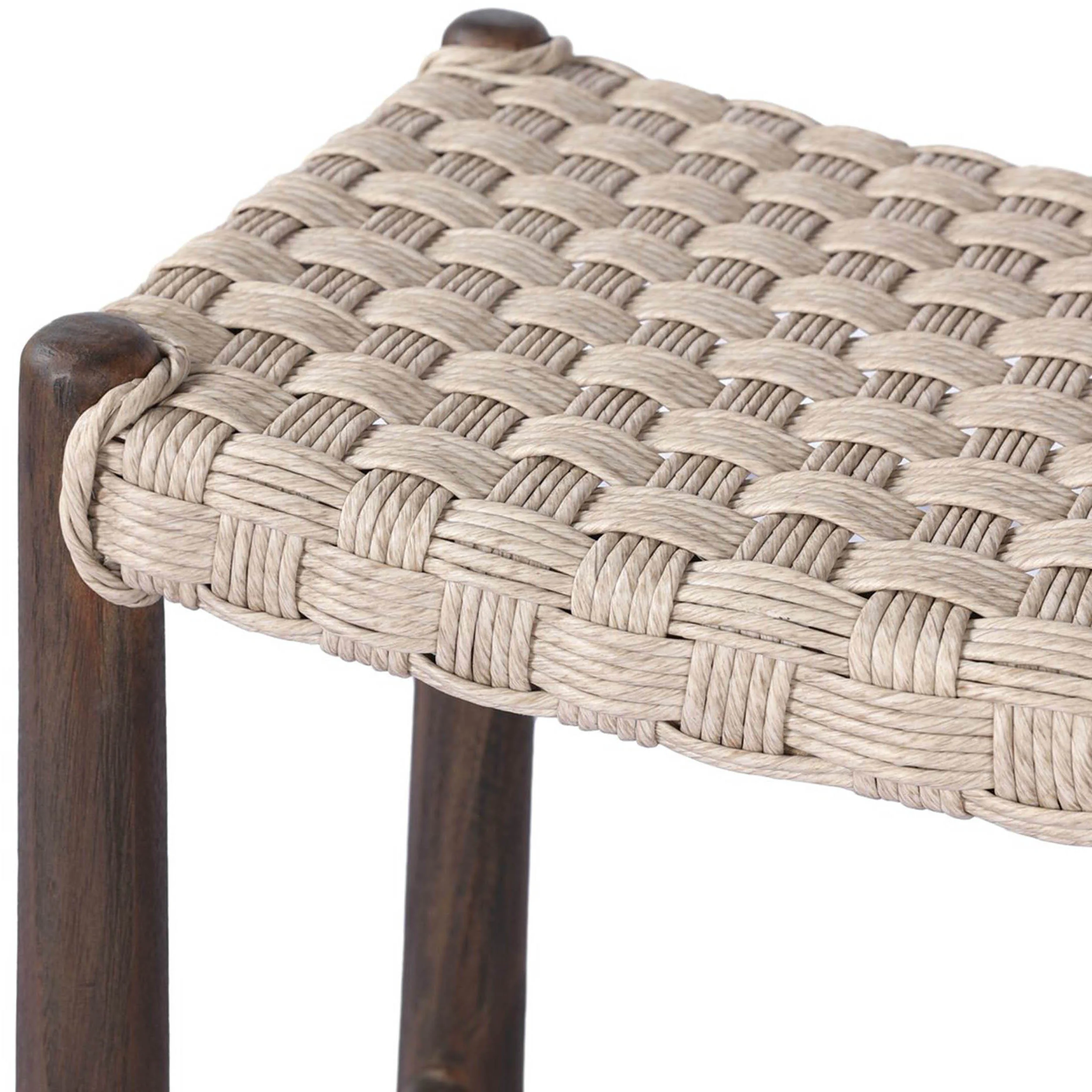 Savio Outdoor Bar & Counter Stool, Dark Textured Woven by Amber Lewis x Four Hands - Image 4
