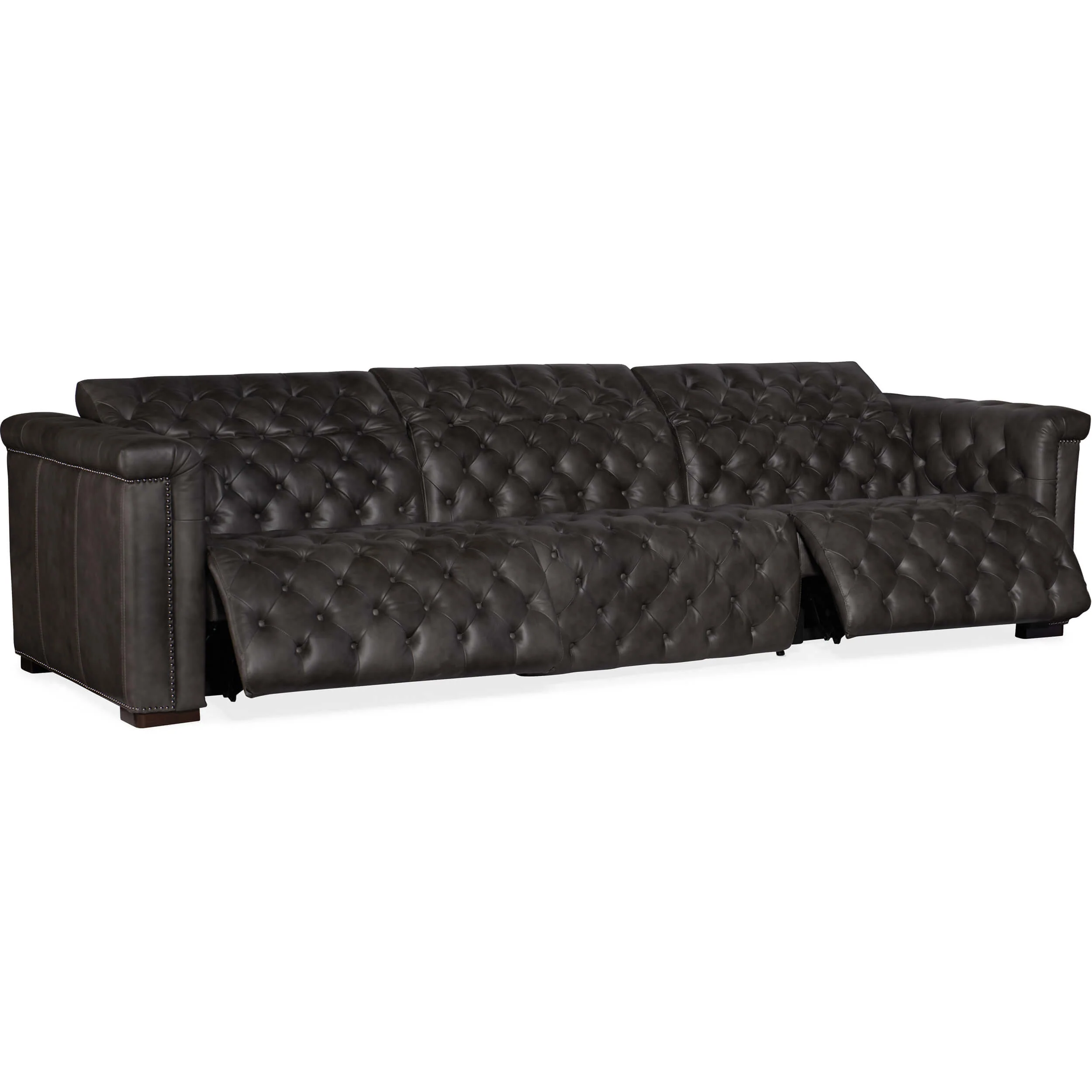 Savion Grandier Leather Sofa, Bellagio Gravel - Image 4