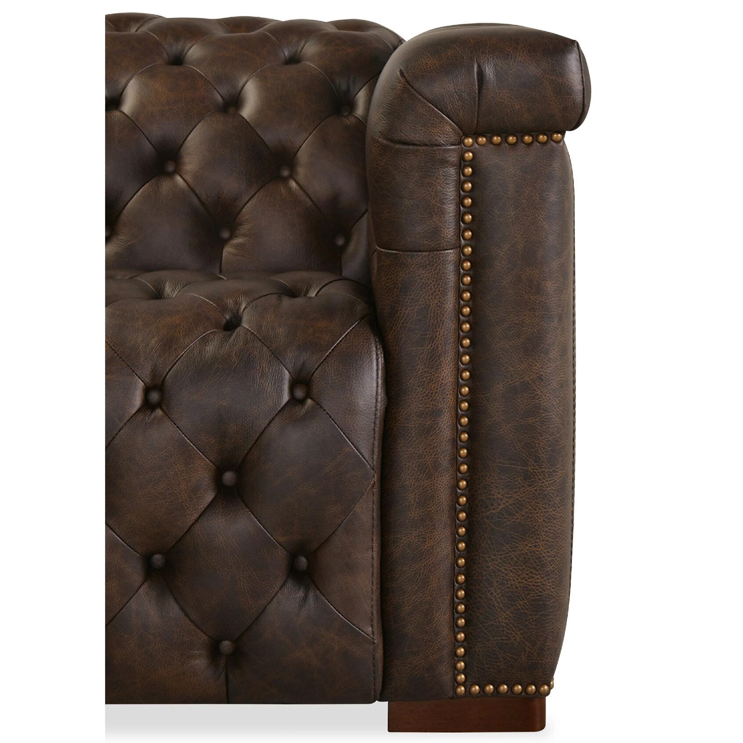 Savion Leather Deux 6 Seat Sectional w/ Four Power Recliners, West Saddlewood - Image 7