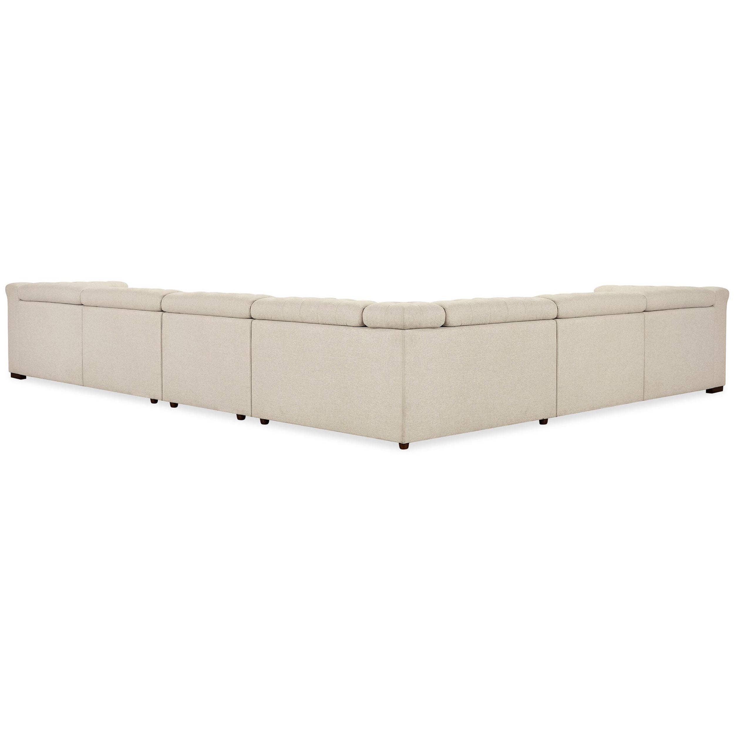 Savion Leather Deux 6 Seat Sectional w/ Three Power Recliners, Aries Beach - Image 6