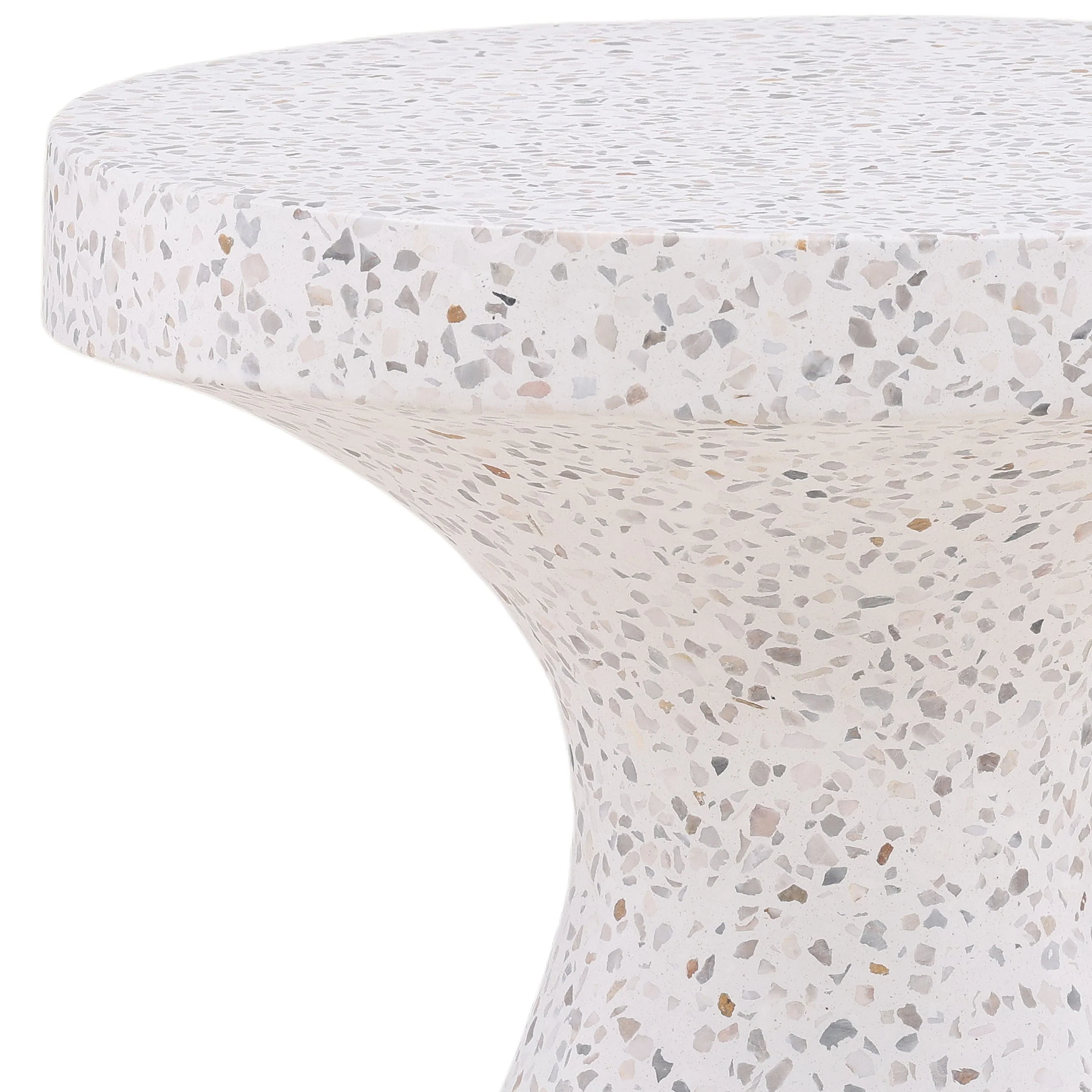 Savitri Outdoor Side Table, Off-White Terrazzo - Image 2