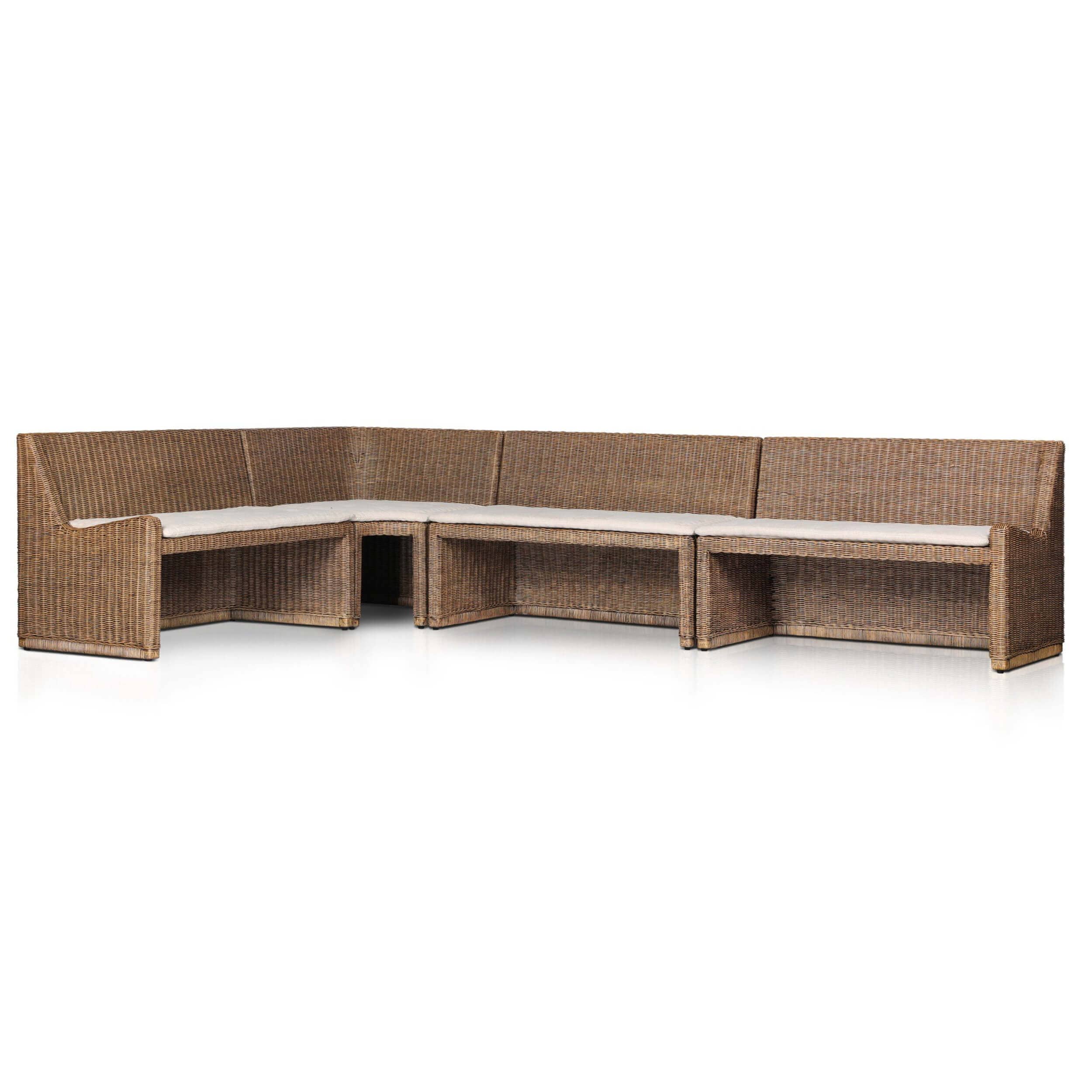 Senna L-Shape Dining Banquette, Broadway Dune by Amber Lewis x Four Hands - Image 11
