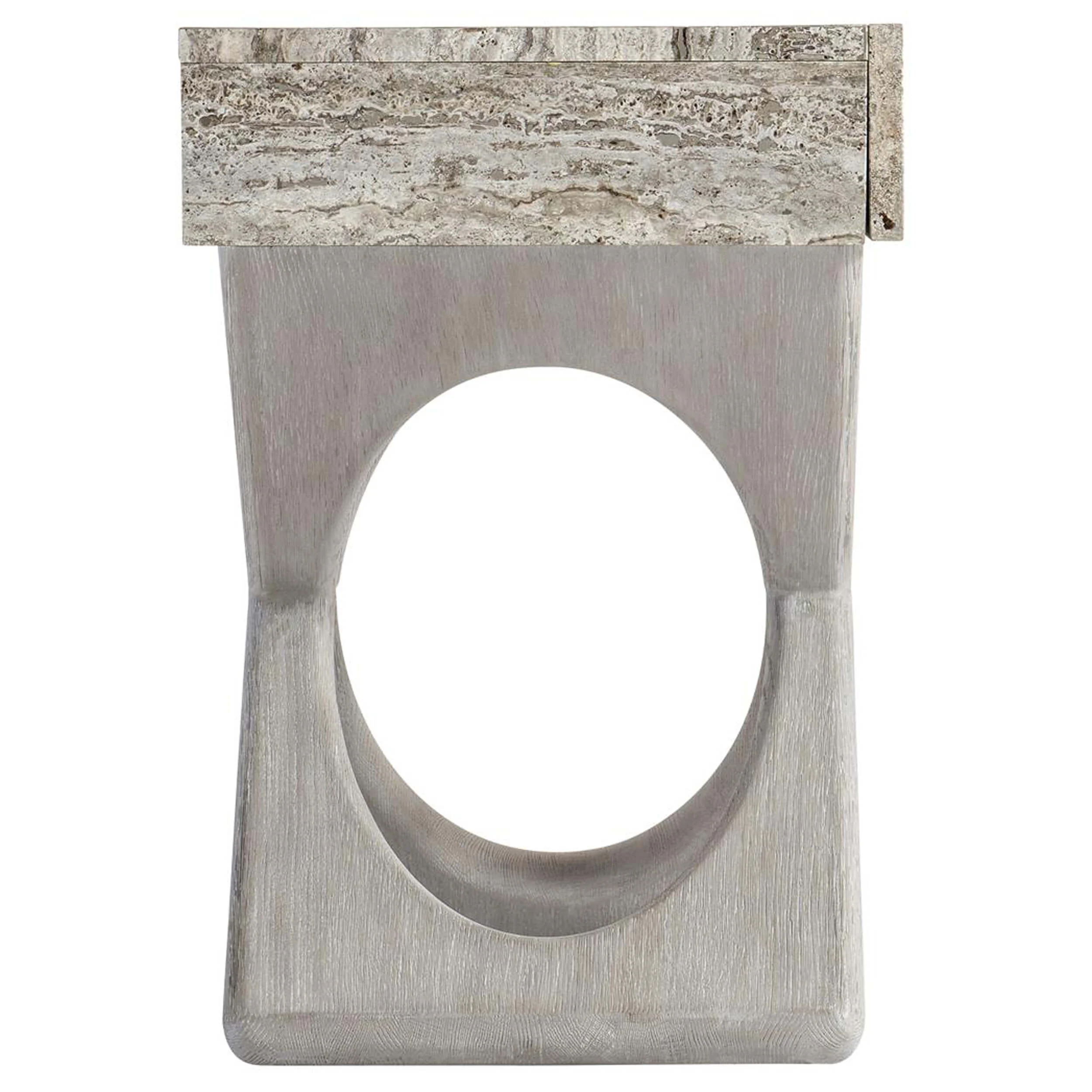 Sereno Nightstand, Silver Travertine - Image 3