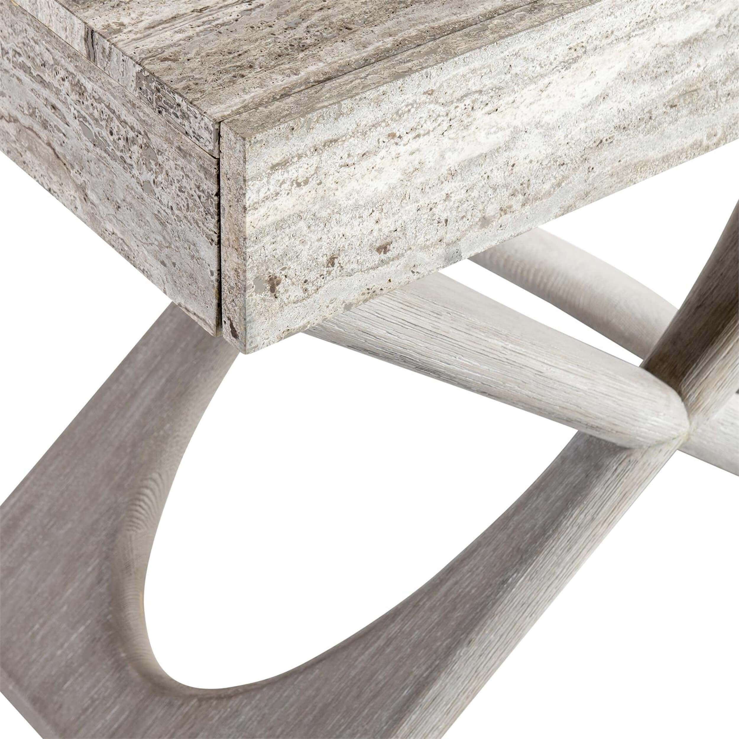 Sereno Nightstand, Silver Travertine - Image 5