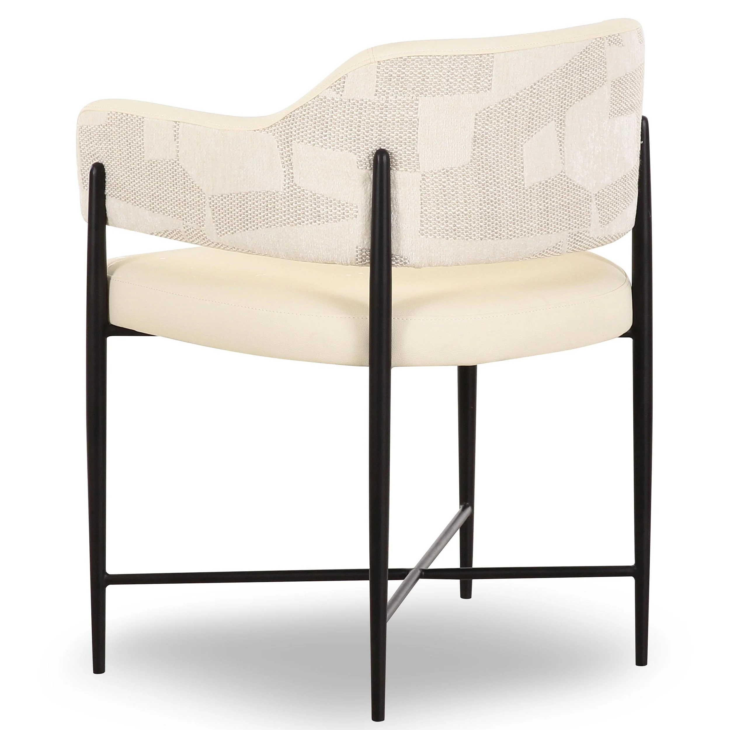 Sezanne 2-Tone Jacquard Dining Chair, Cream - Image 3
