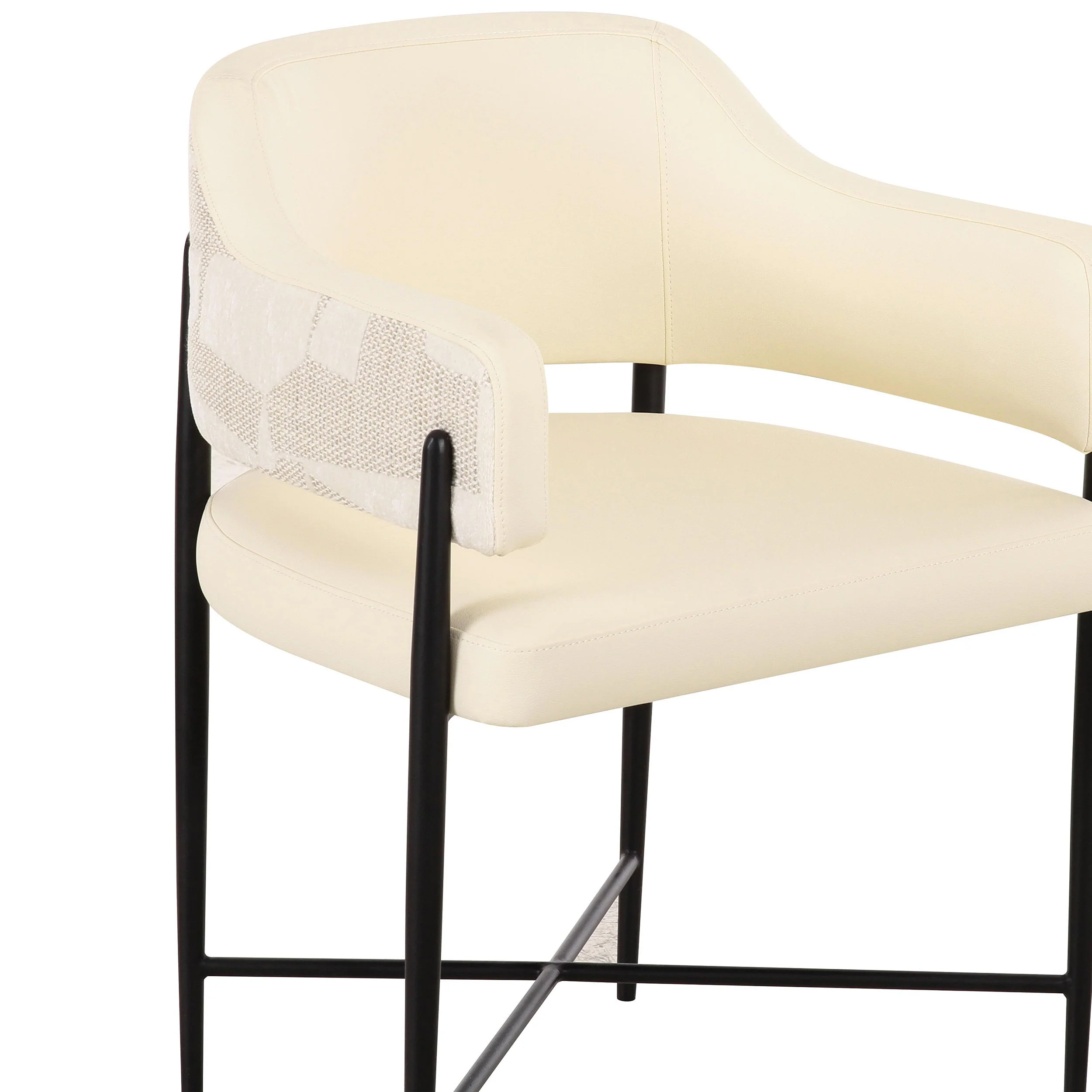 Sezanne 2-Tone Jacquard Dining Chair, Cream - Image 4