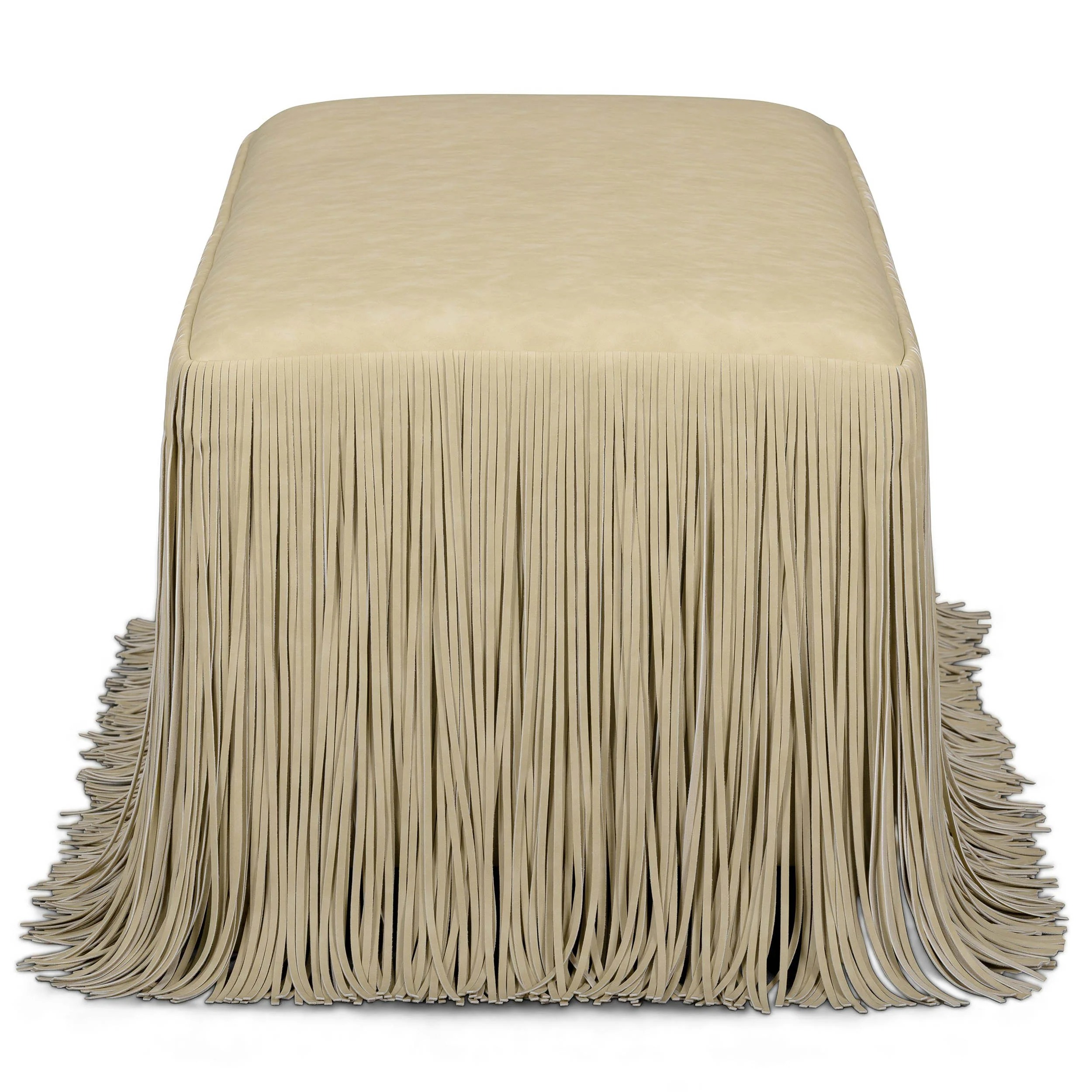 Shag Me Vegan Leather Bench, Tan - Image 3