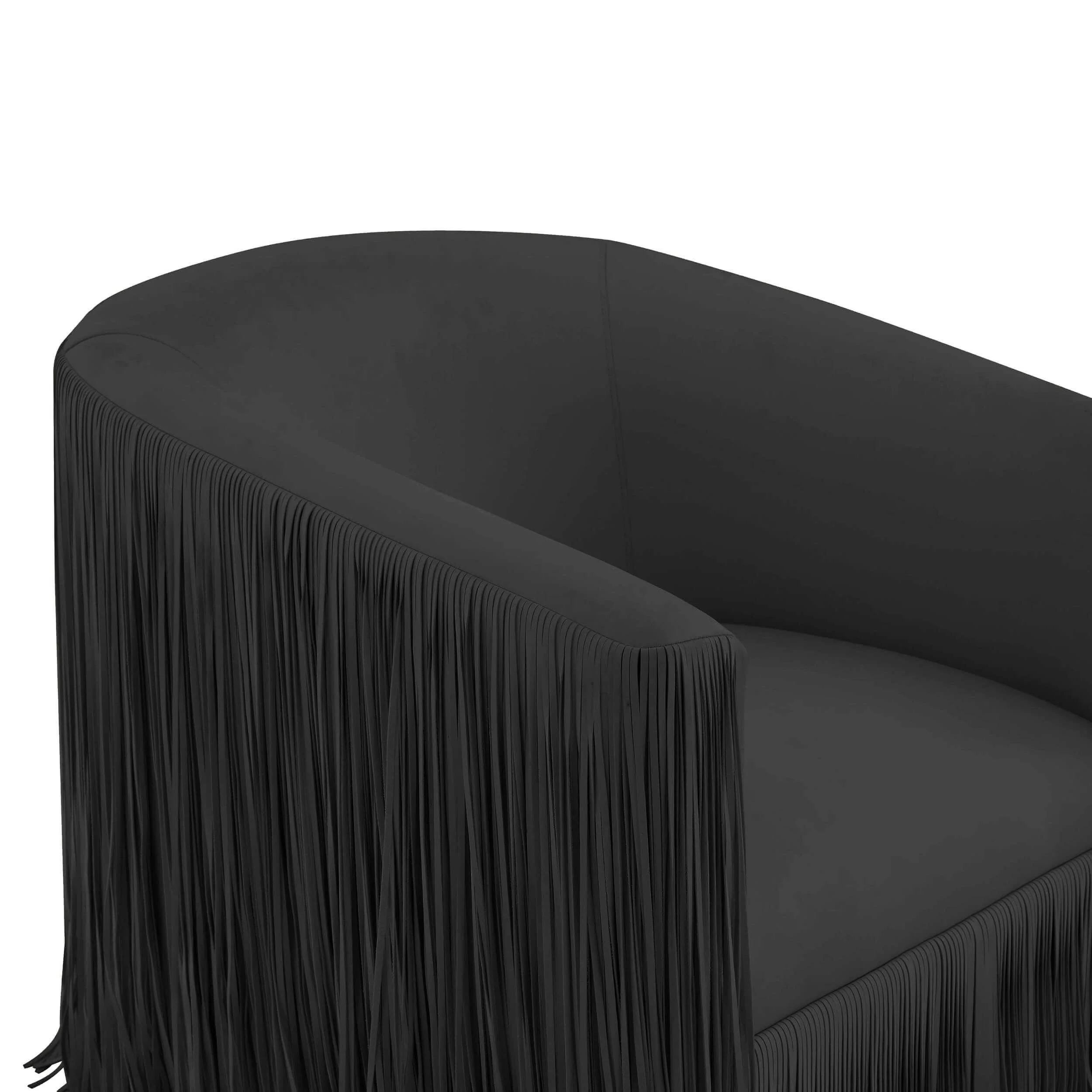 Shag Me Vegan Leather Swivel Chair, Black - Image 4