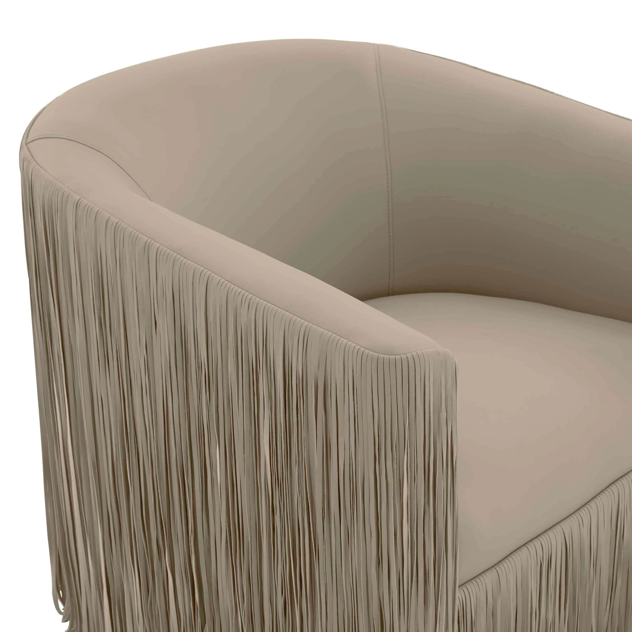 Shag Me Vegan Leather Swivel Chair, Grey - Image 4