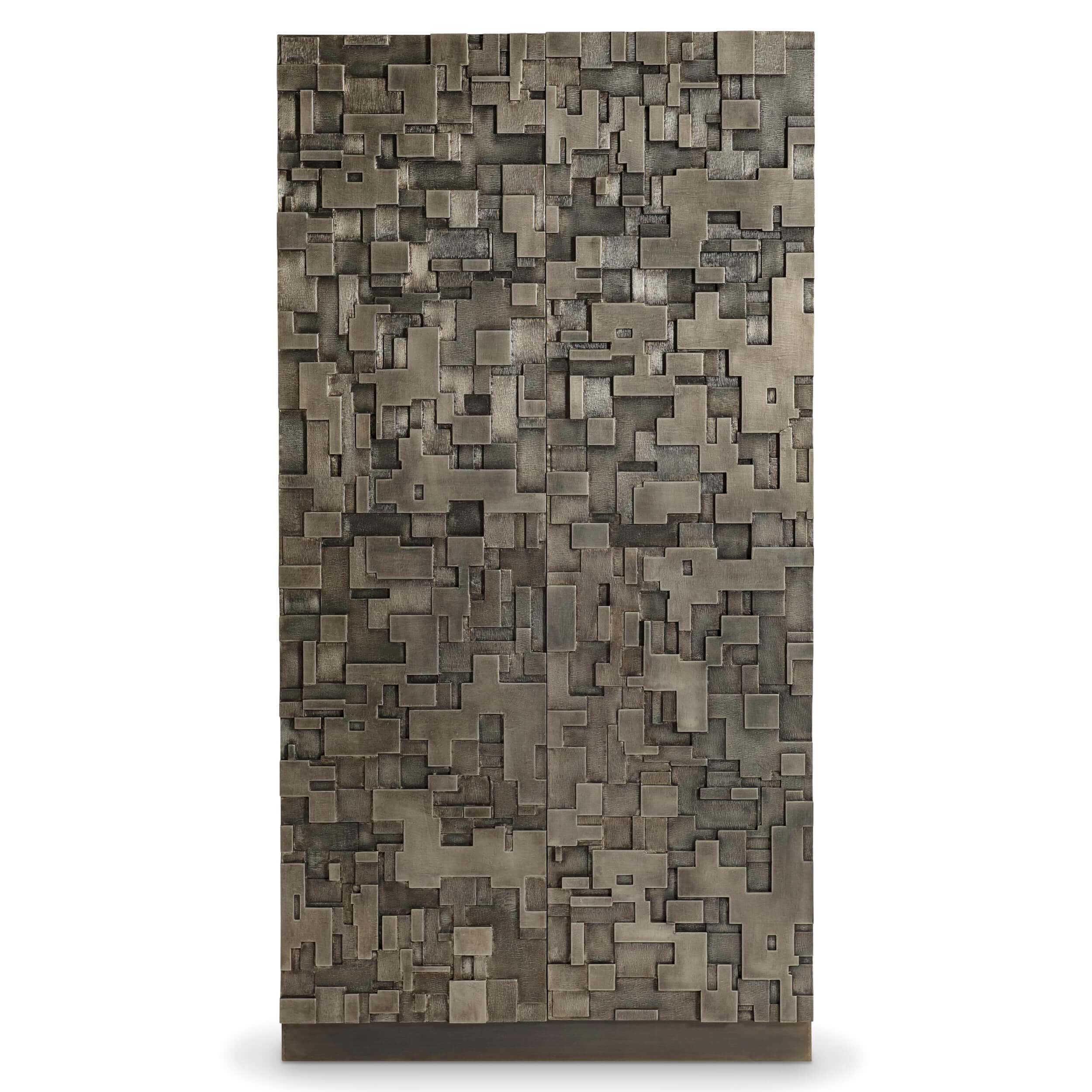 Sharaab Storage Cabinet, Antique Silver - Image 2
