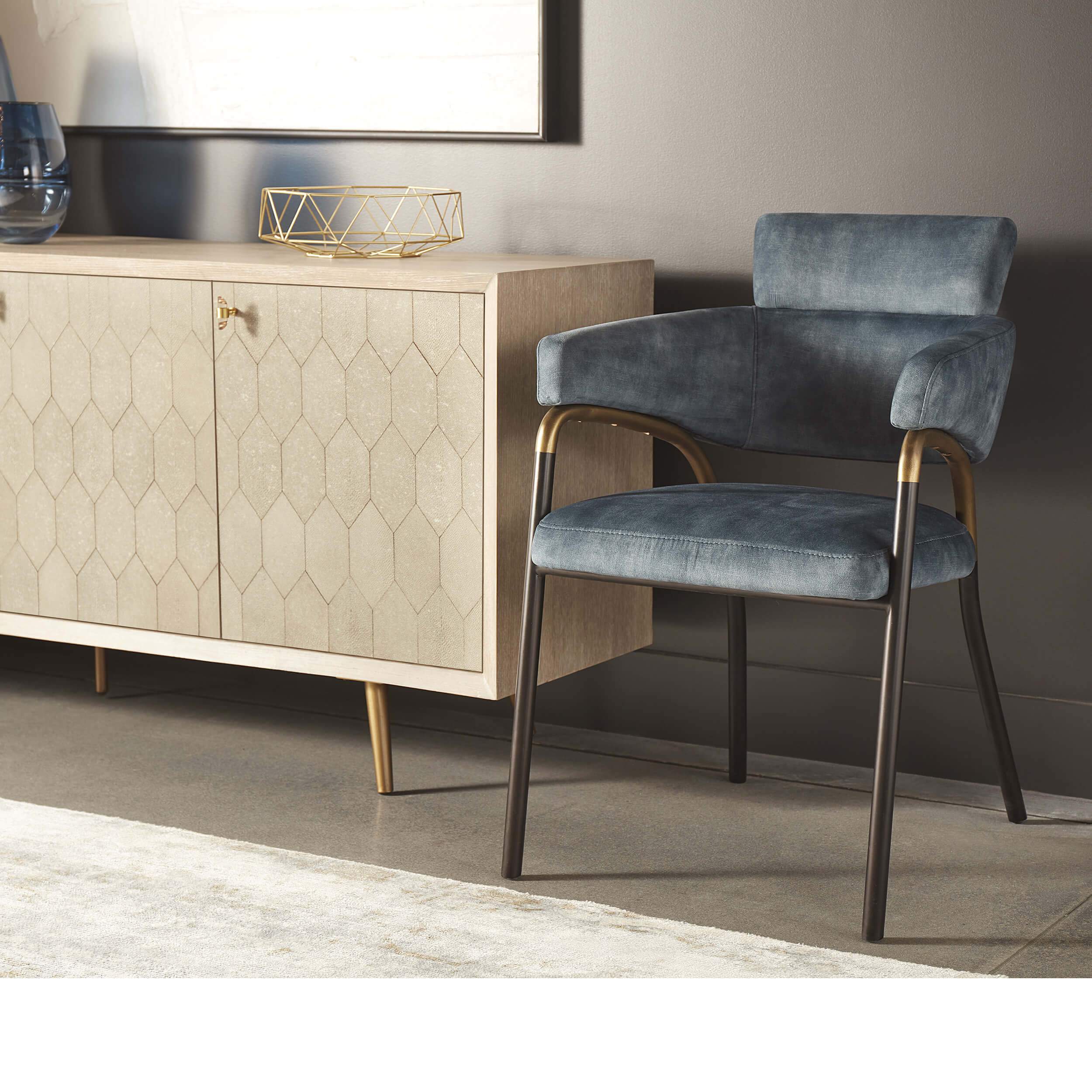 Sharqui Dining Armchair, Nono Petrol, Set of 2 - Image 6