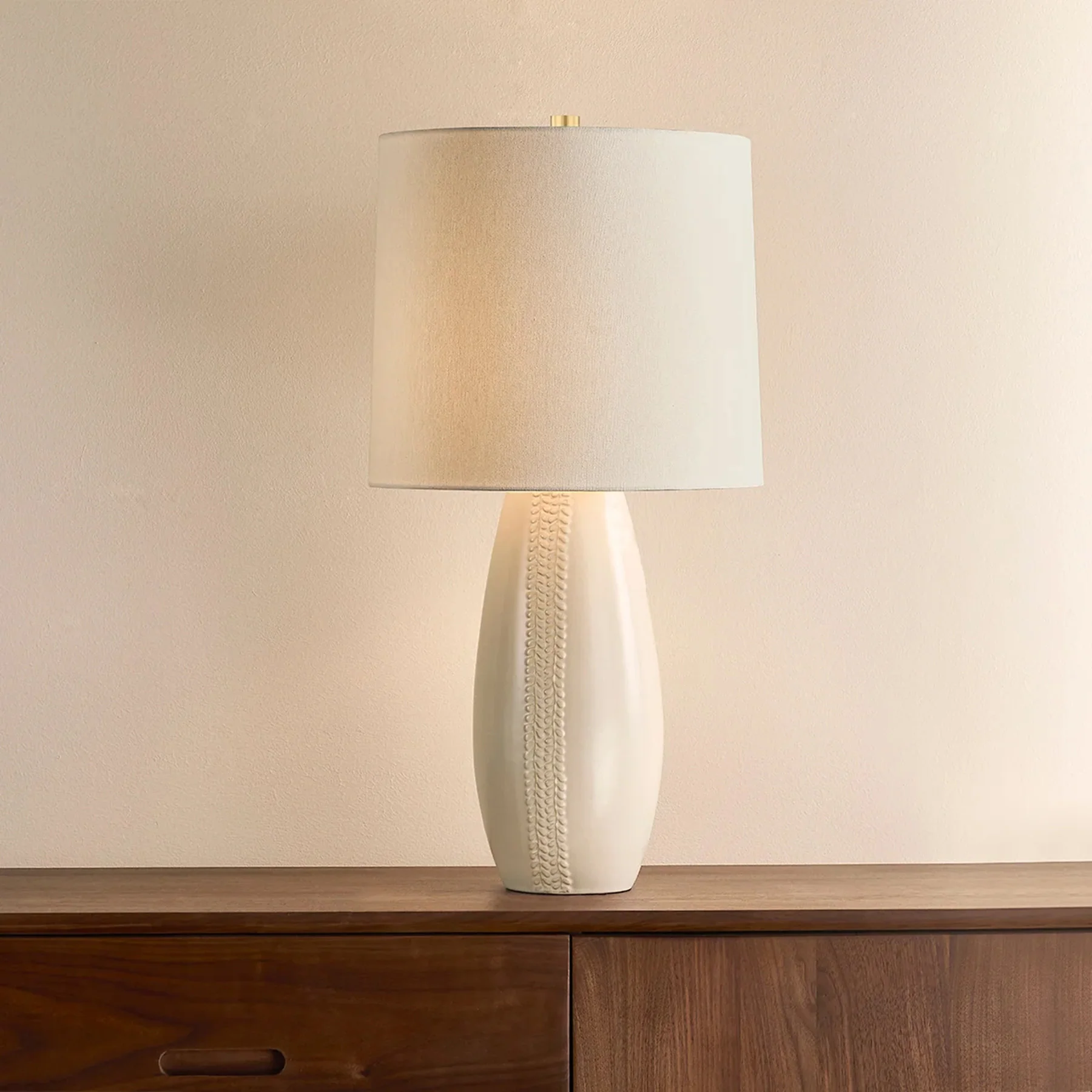 Shavani Table Lamp, Aged Brass/Ceramic Honeydew - Image 3
