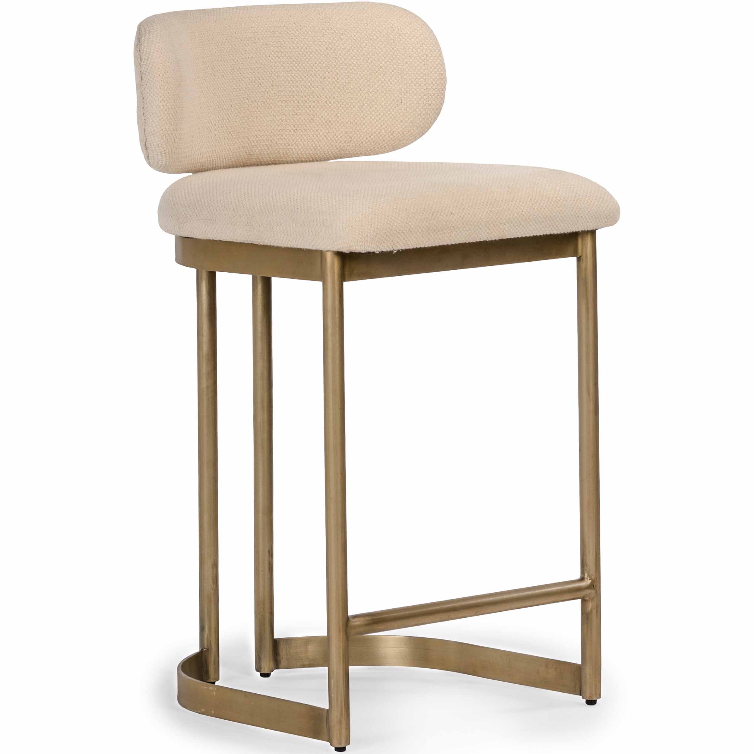Shay Bar & Counter Stool, Antique Brass, Set of 2