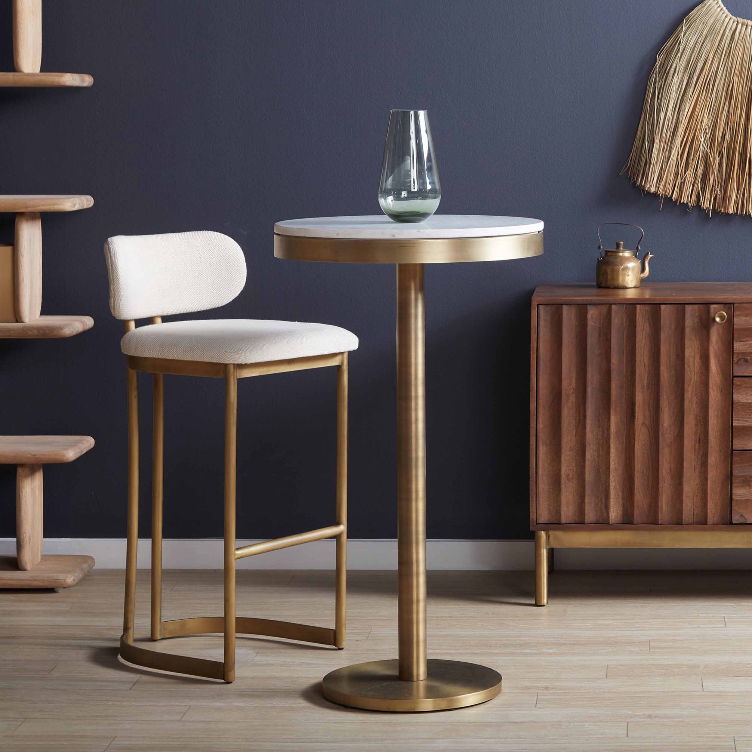 Shay Bar & Counter Stool, Antique Brass, Set of 2 - Image 13