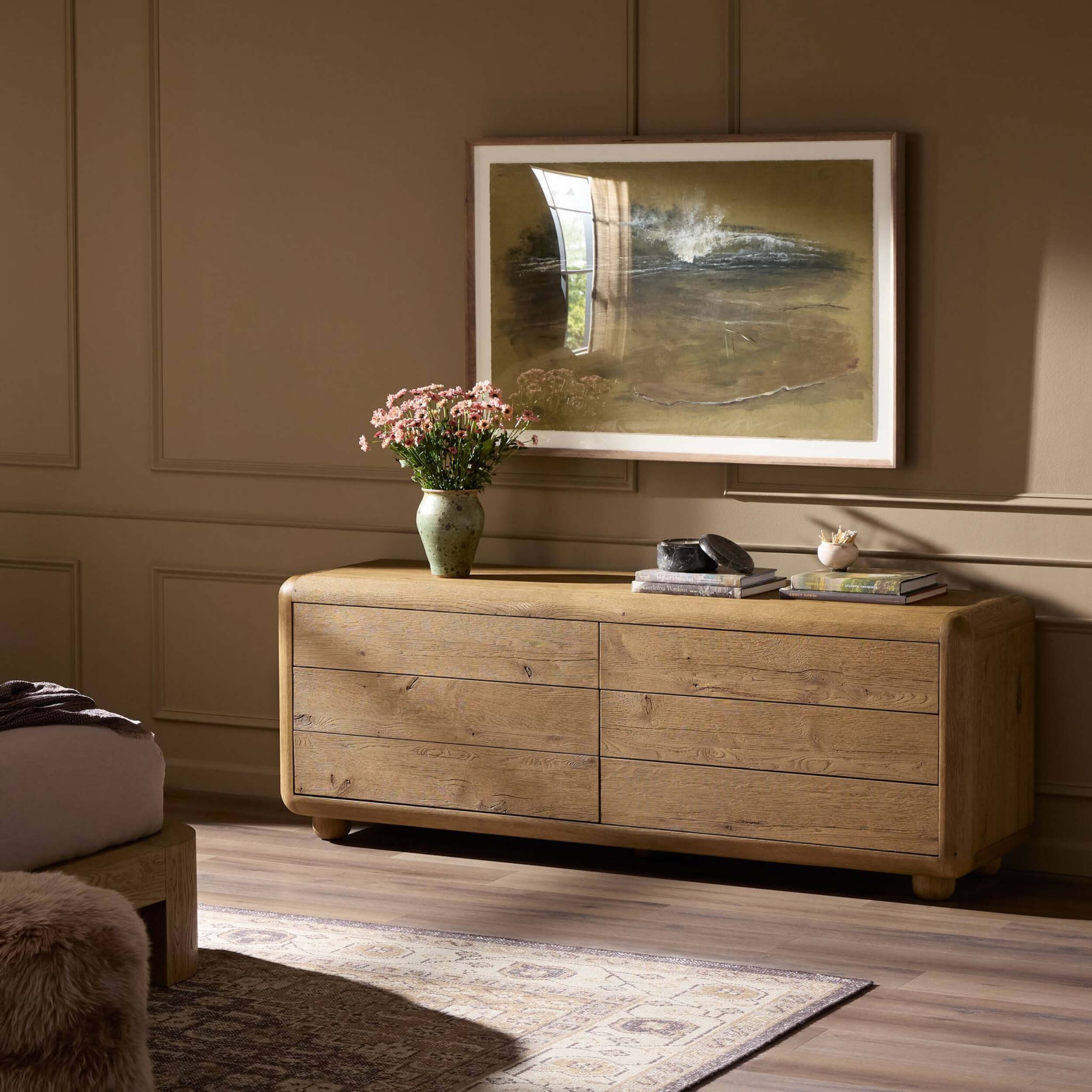 Sheldon 6 Drawer Dresser, Worn Oak by Four Hands - Image 7