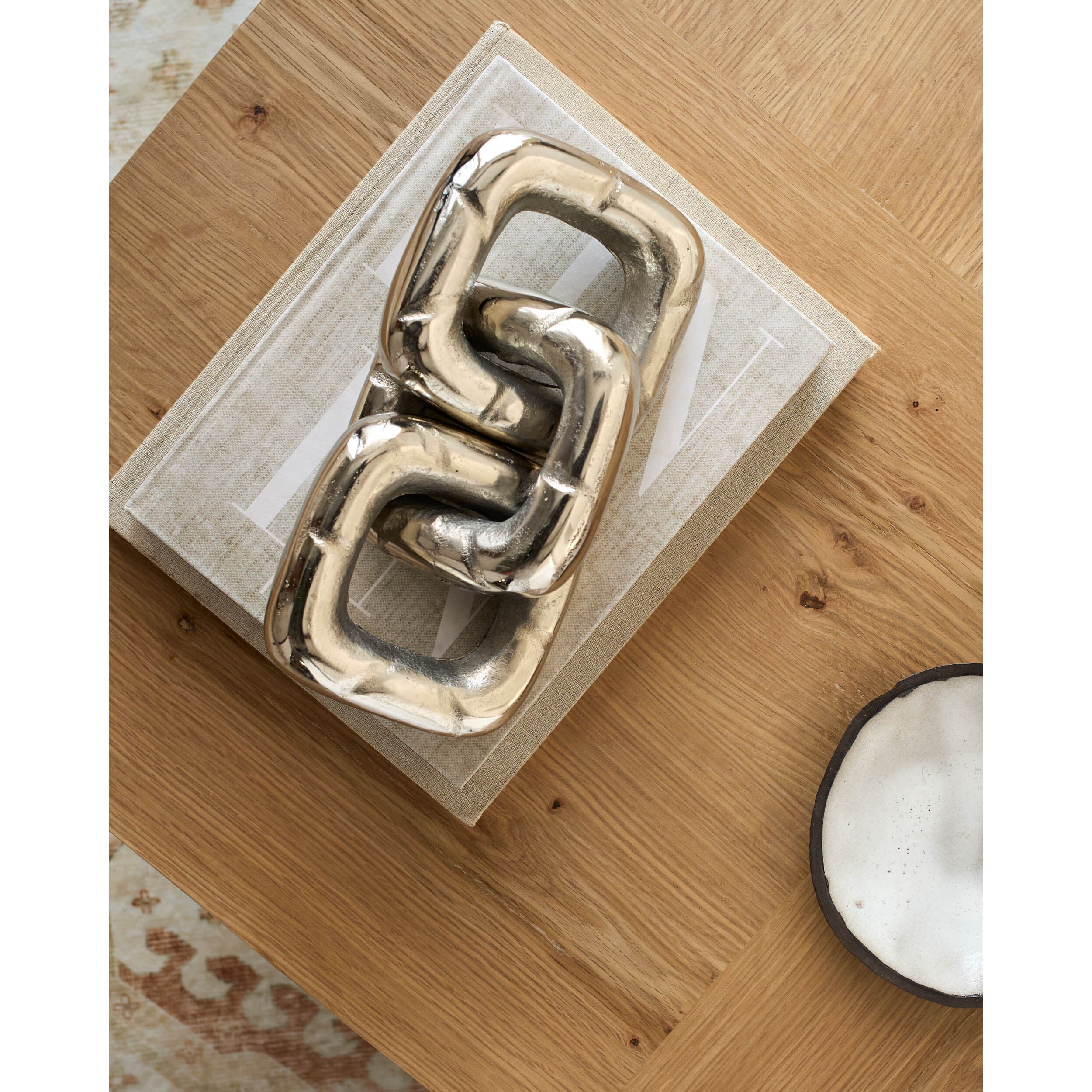 Sherman 3 Link Sculpture, Polished Nickel - Image 2