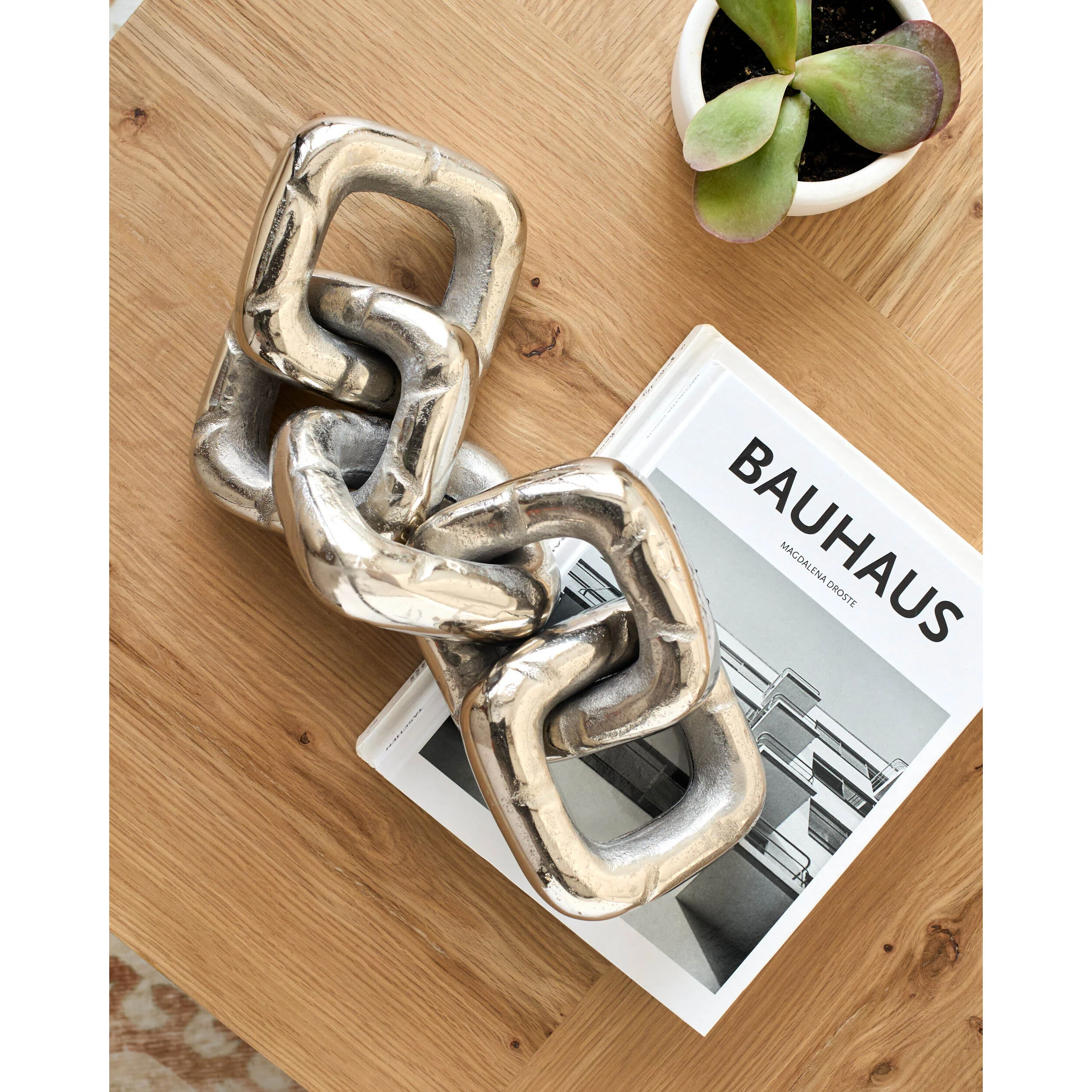 Sherman 5 Link Sculpture, Polished Nickel - Image 2