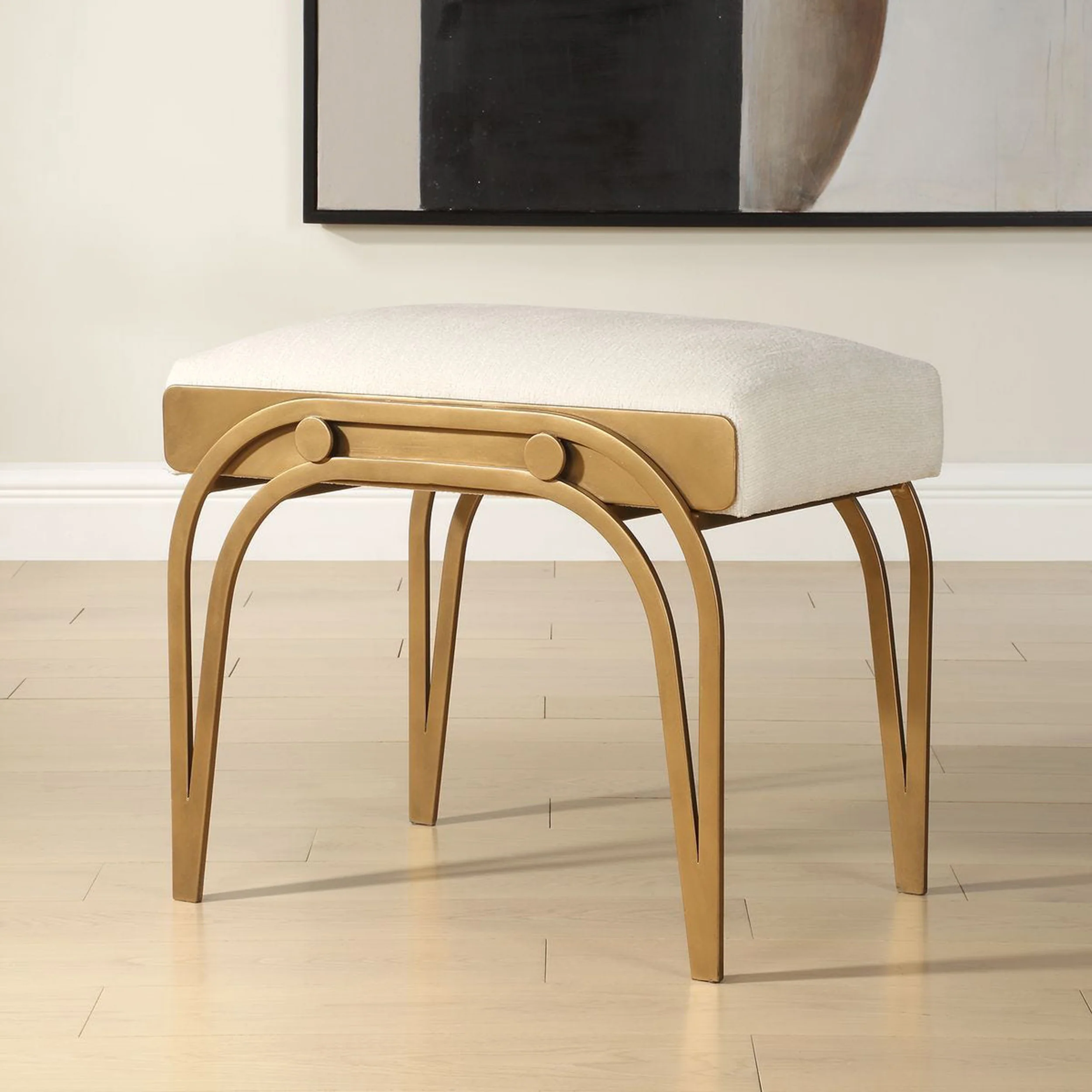 Shoda Accent Stool, Light Cream - Image 6
