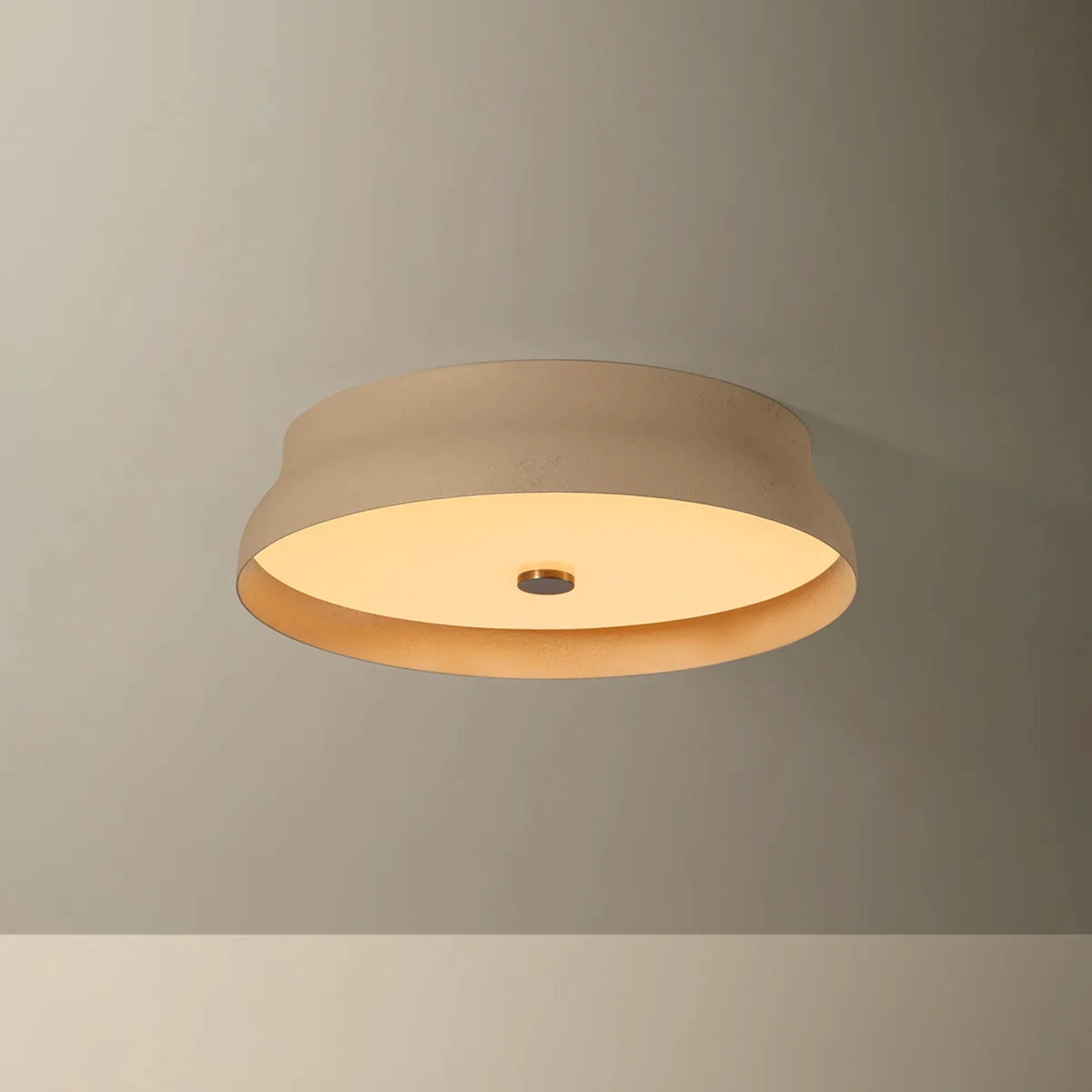 Shore Flush Mount, Aged Brass/Cream Gesso - Image 4