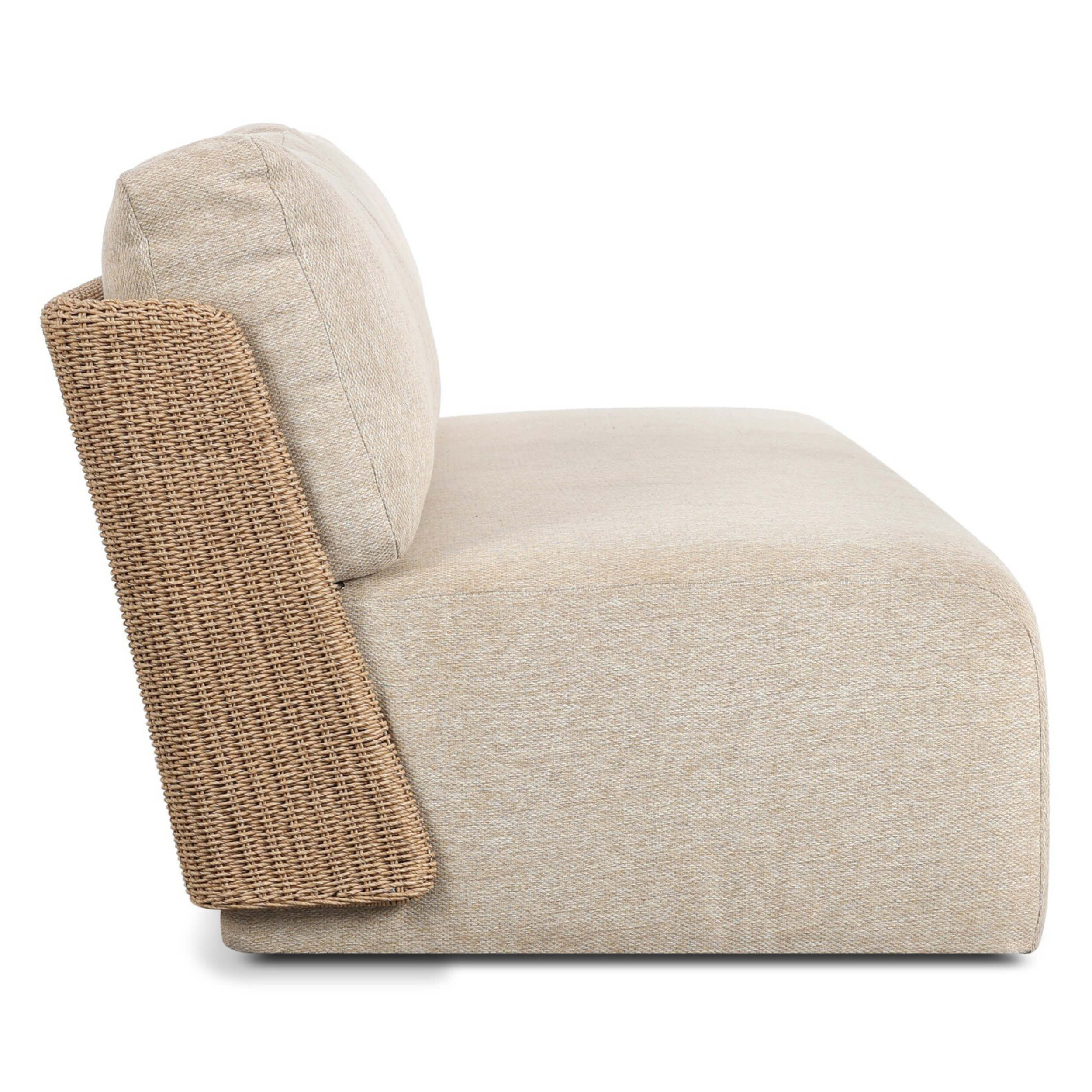 Sicilia Outdoor Woven Sofa, Concha Beige by Four Hands - Image 3