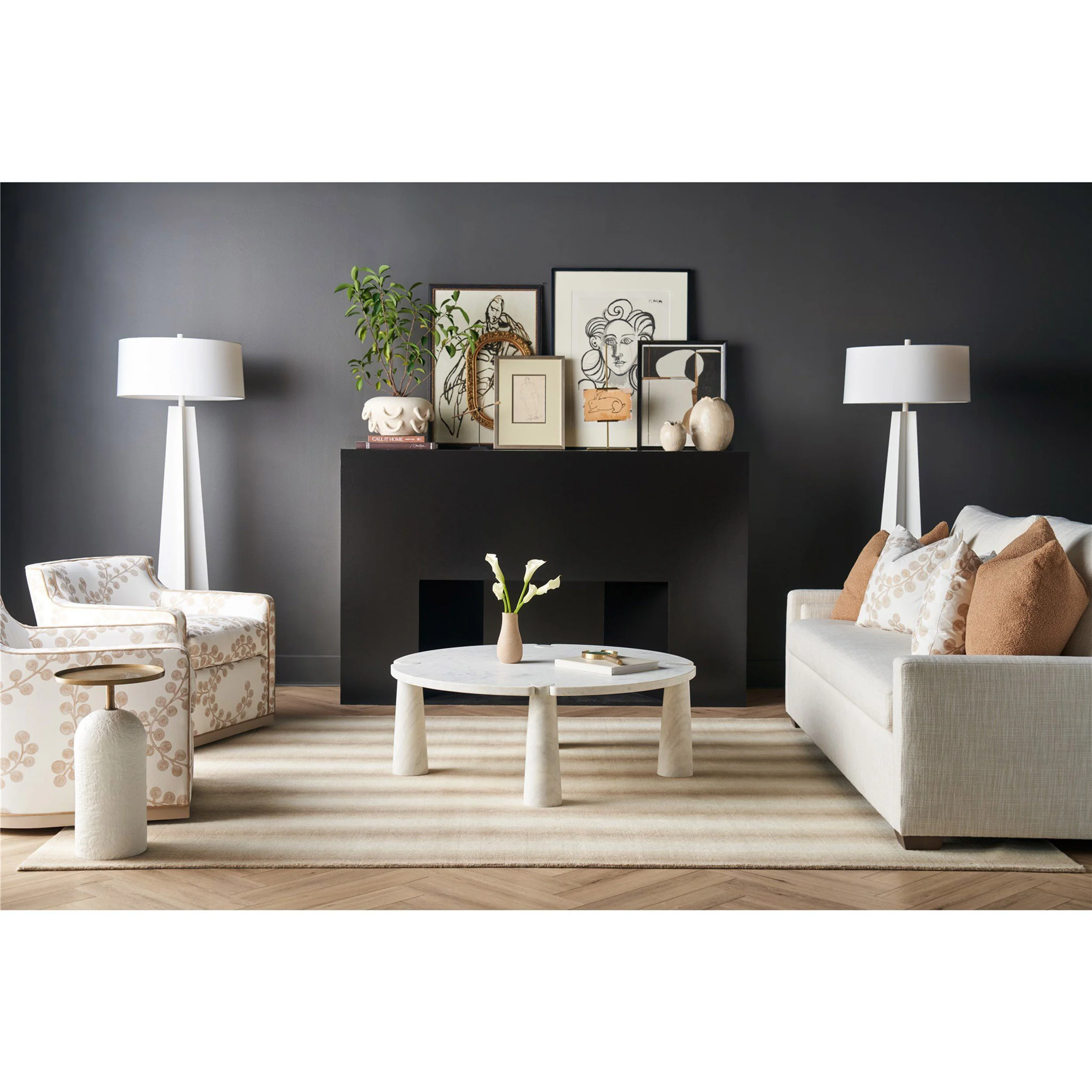 Sienna Martini Table, White Plaster - Image 3