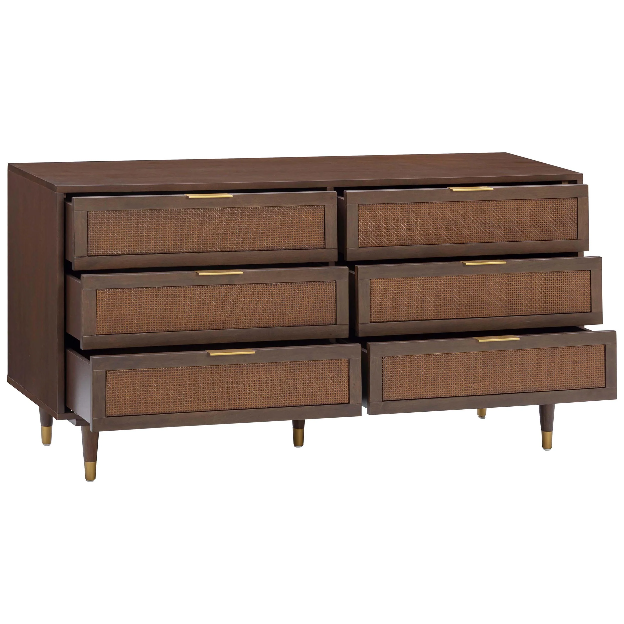 Sierra 6 Drawer Dresser, Dark Brown - Image 4