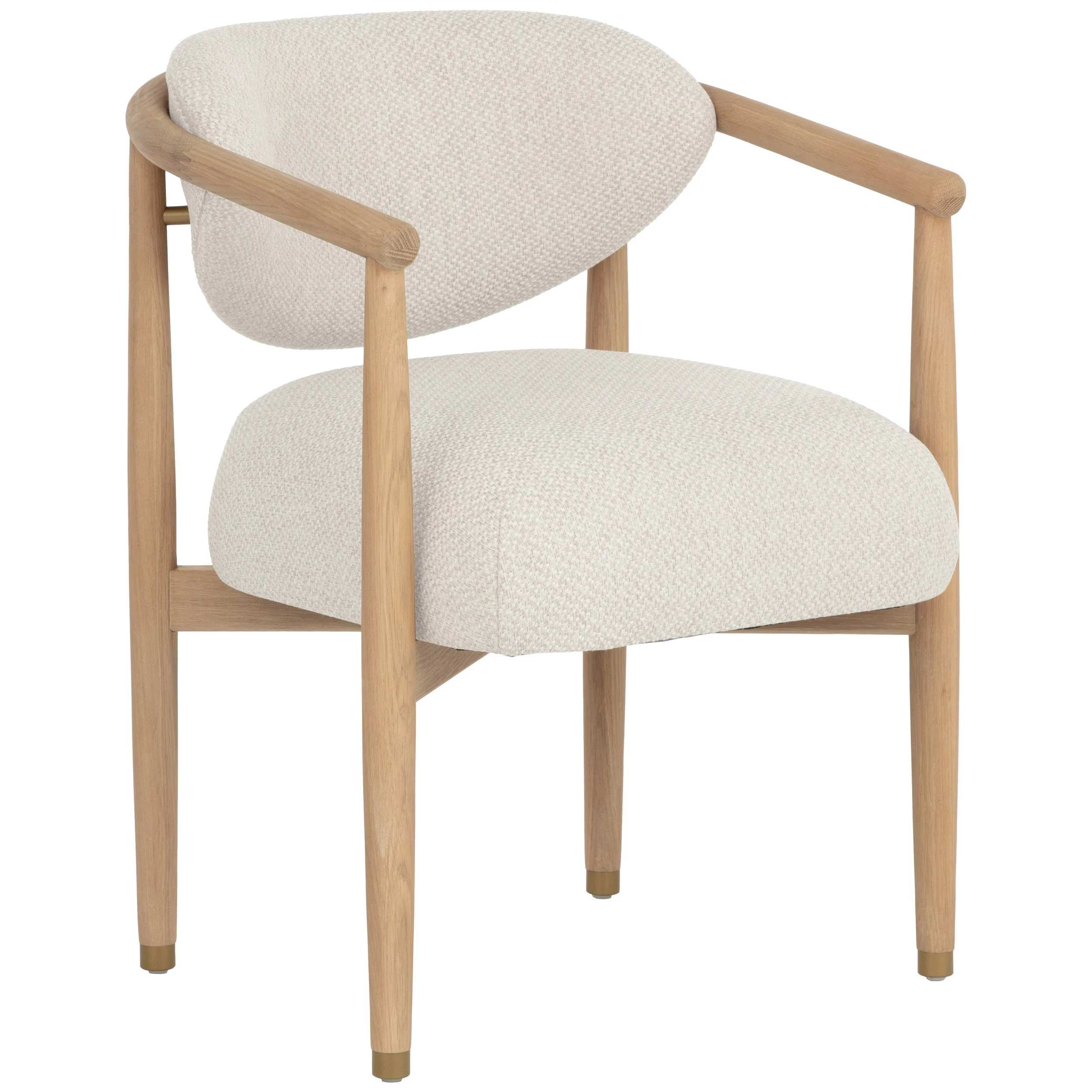 Sigrid Dining Arm Chair, Monument OatmealLight Oak