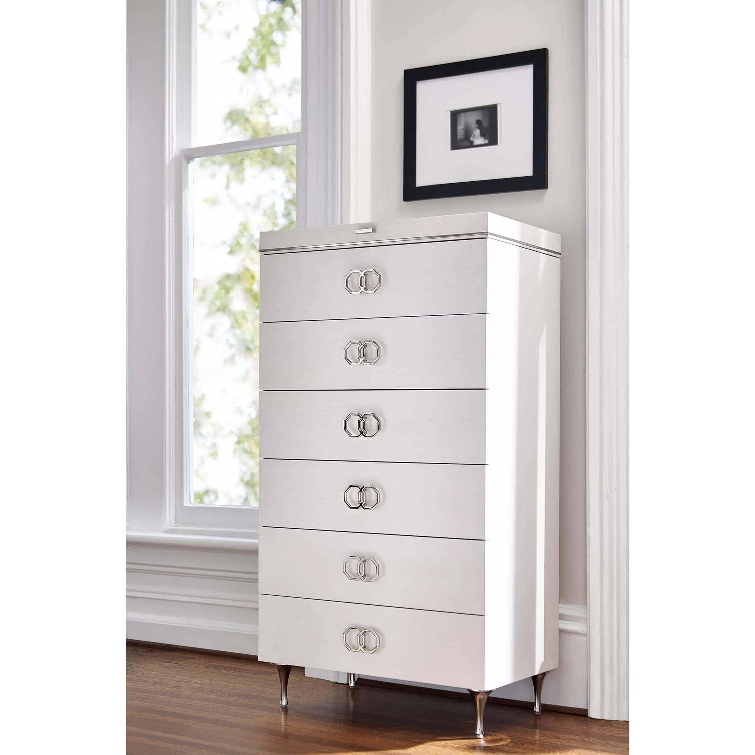 Silhouette Tall 6 Drawer Chest, Eggshell - Image 5