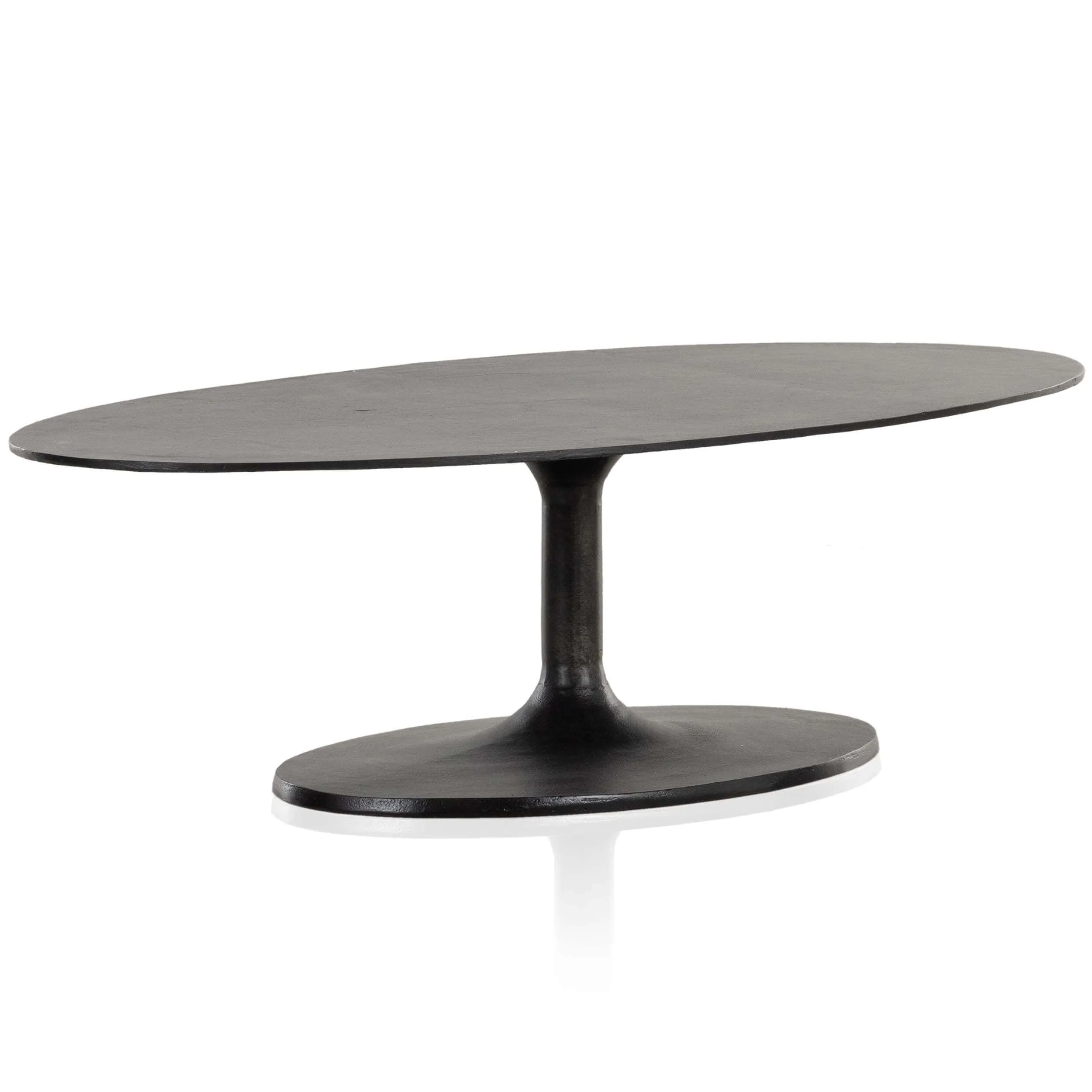 Simone Oval Coffee Table, Raw Black by Four Hands
