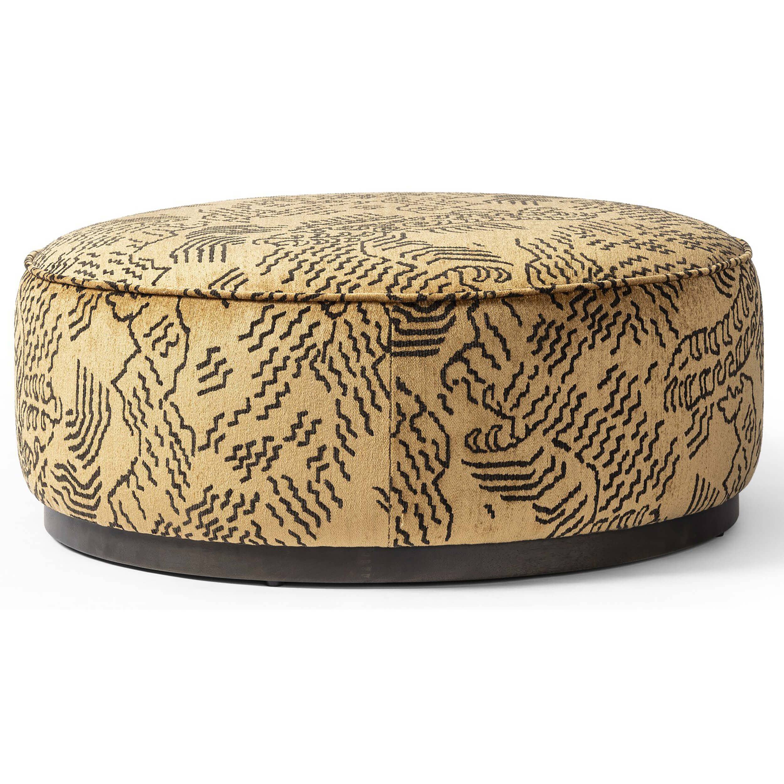 Sinclair Large Round Ottoman, Balkan Ochre by Four Hands - Image 2