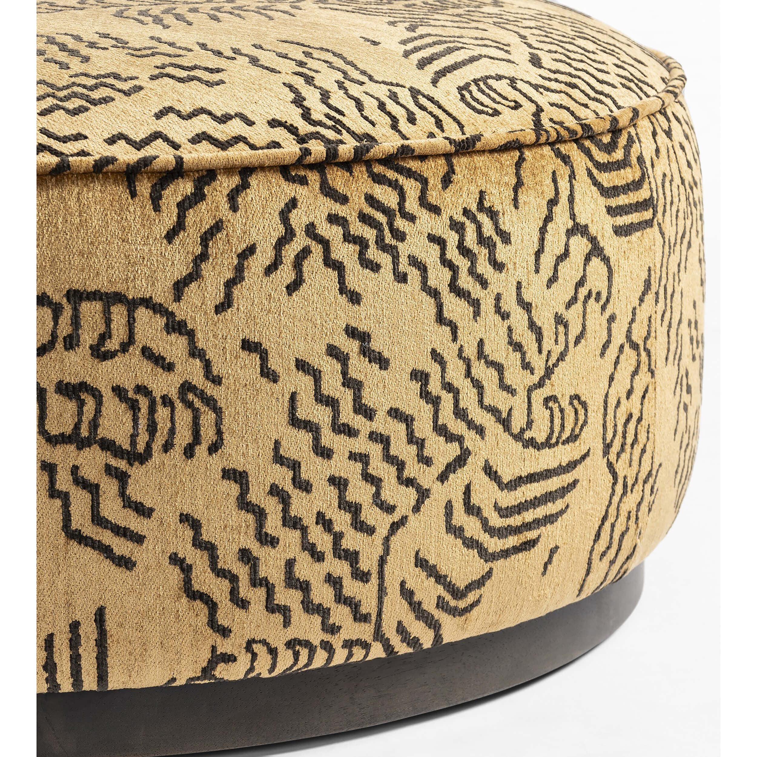 Sinclair Large Round Ottoman, Balkan Ochre by Four Hands - Image 3