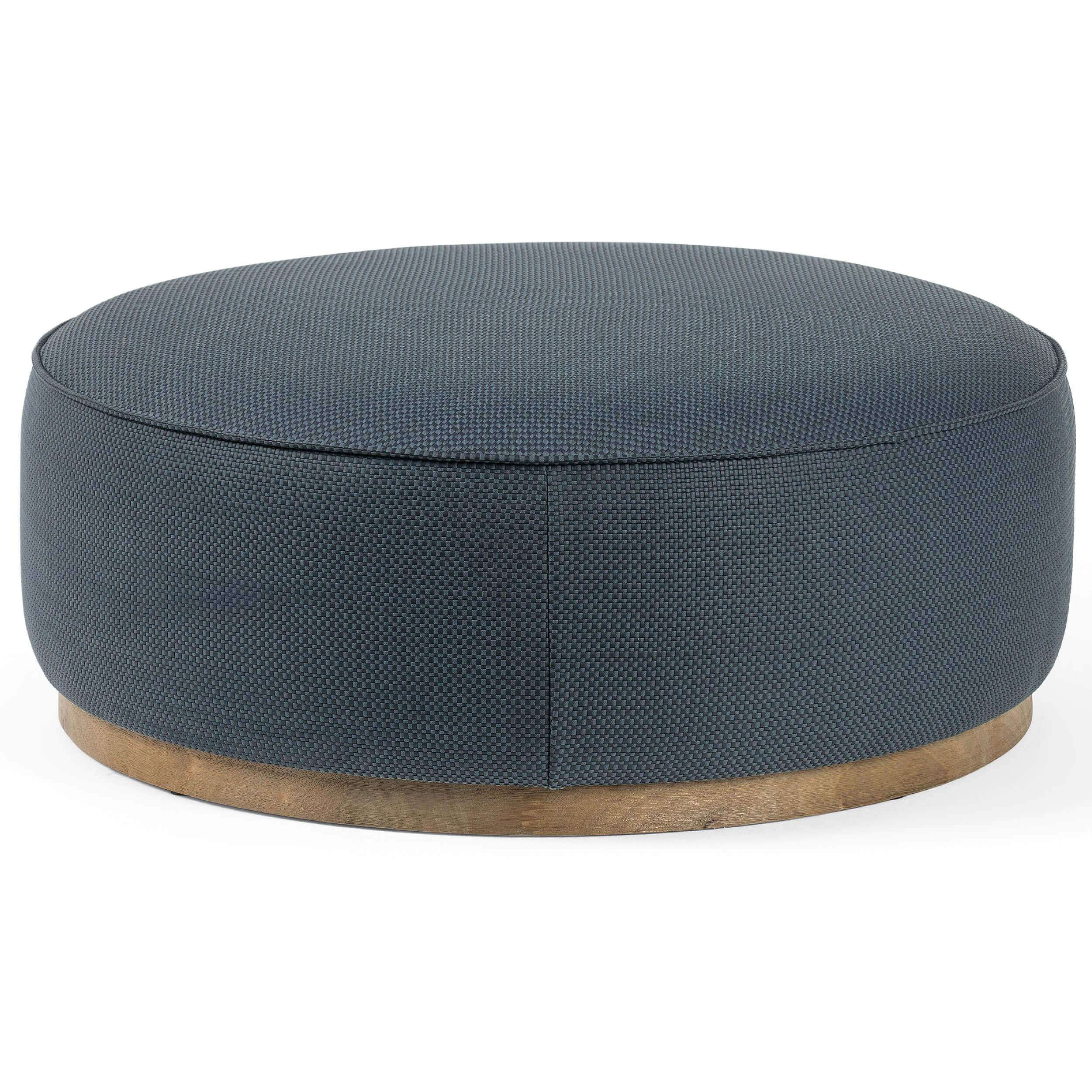 Sinclair Large Round Ottoman, Fresno Cobalt - Image 2